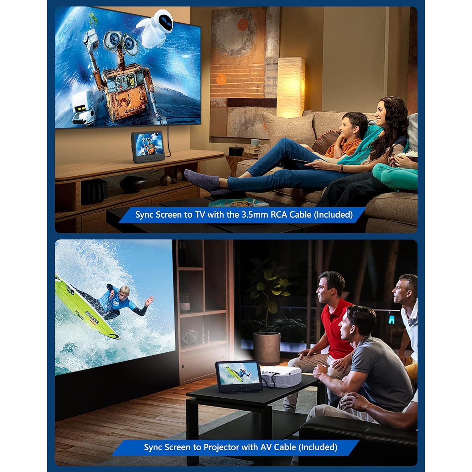 Reproductor DVD Doble WONNIE 10.5" para Auto, Batería 5h