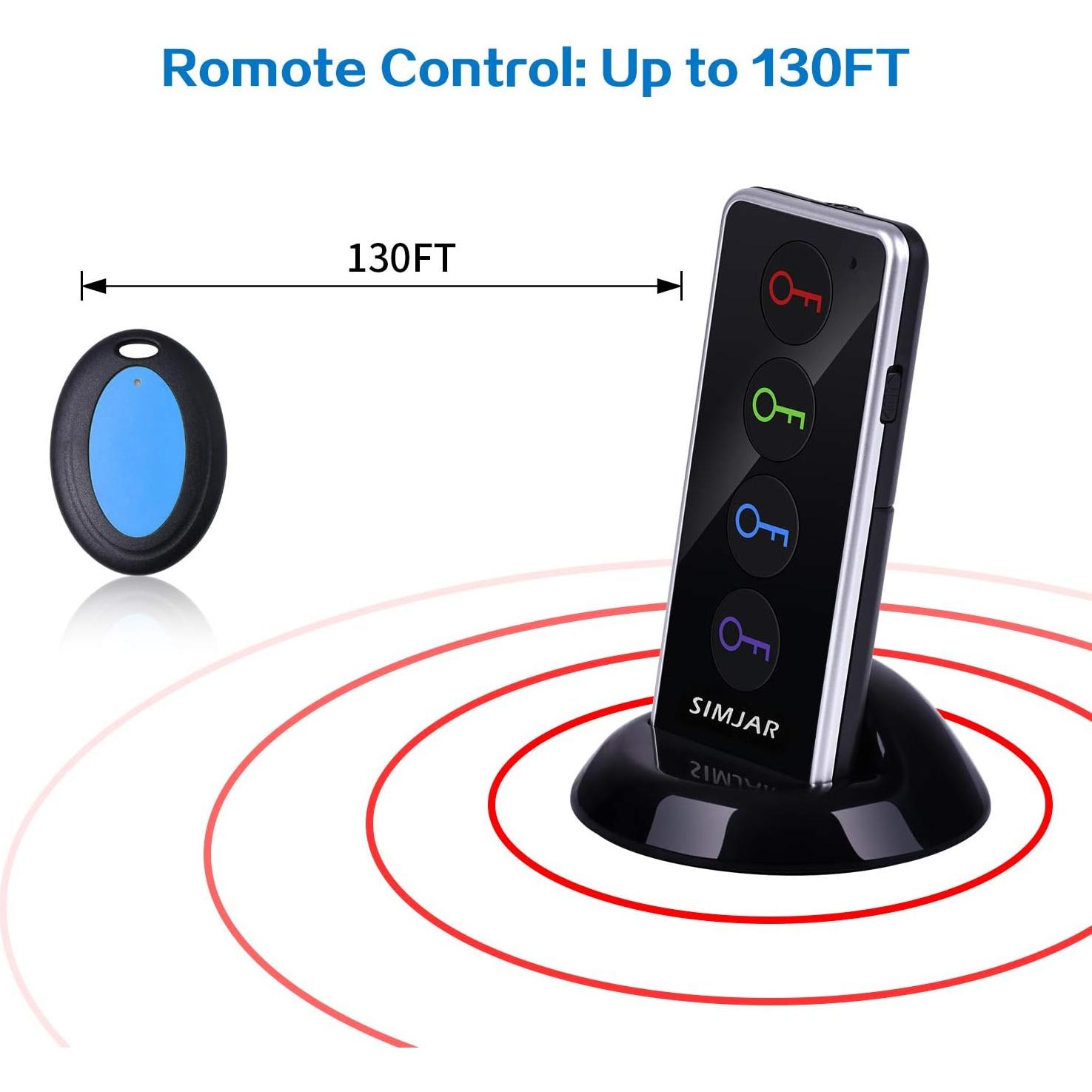 Localizador de Llaves Simjar Inalámbrico RF 40m con Linterna