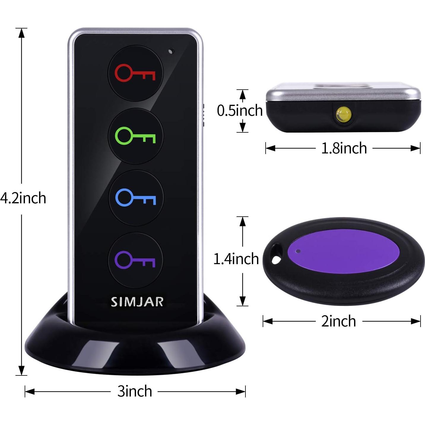 Localizador de Llaves Simjar Inalámbrico RF 40m con Linterna