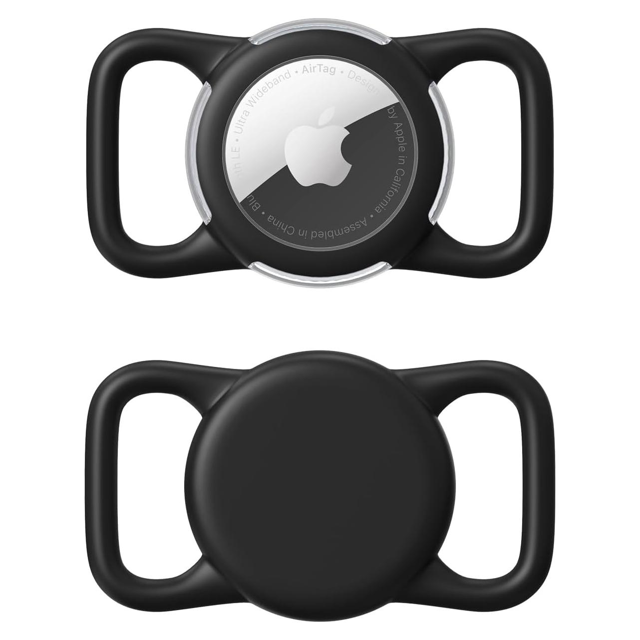 Soporte Impermeable WhoseID para Airtag Collar Perro Negro