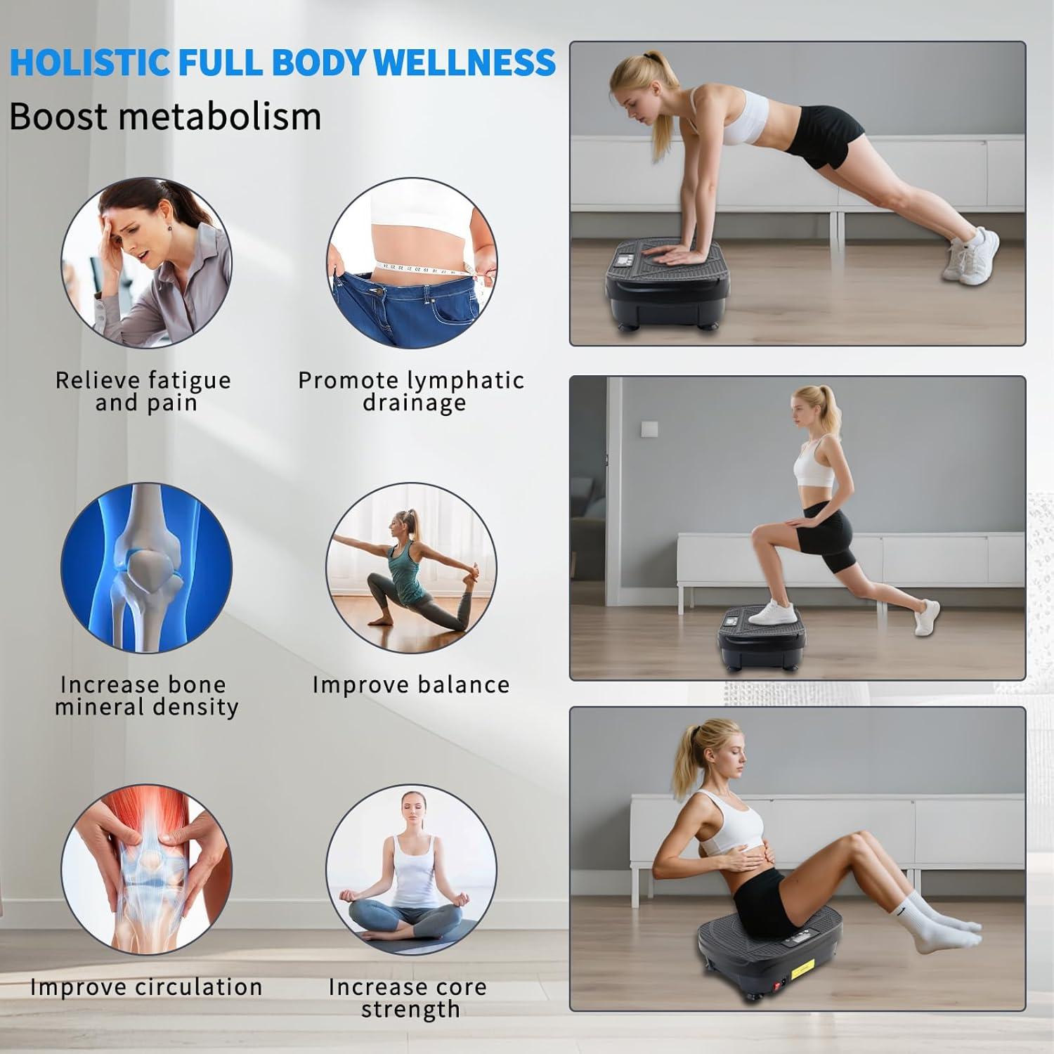 Placa de Vibración Homesy TD07 para Fitness y Drenaje Linfático