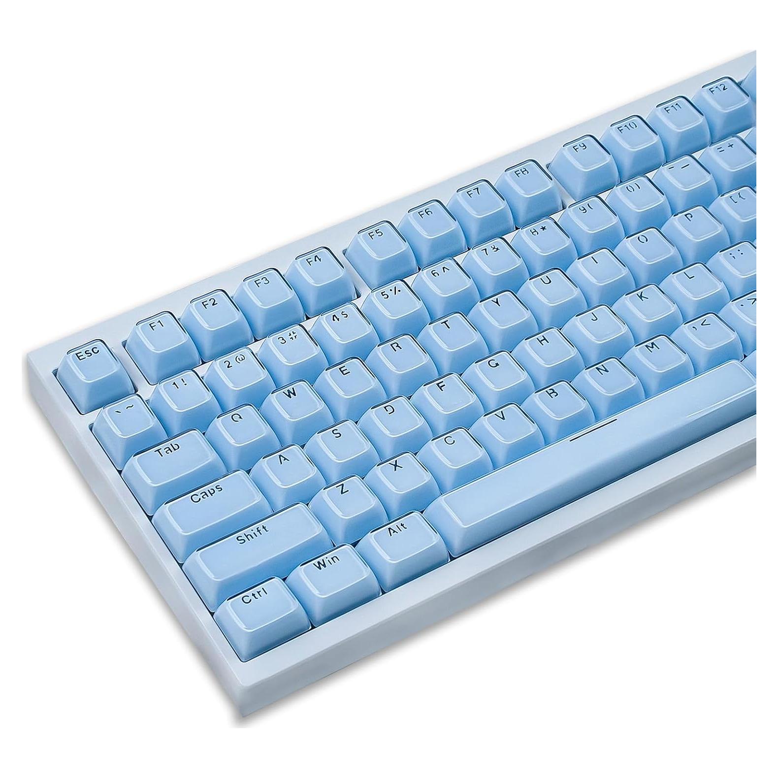 Teclas de Gel Transparente Azul SUEHIODHY 135 Teclas para Teclados Mecánicos