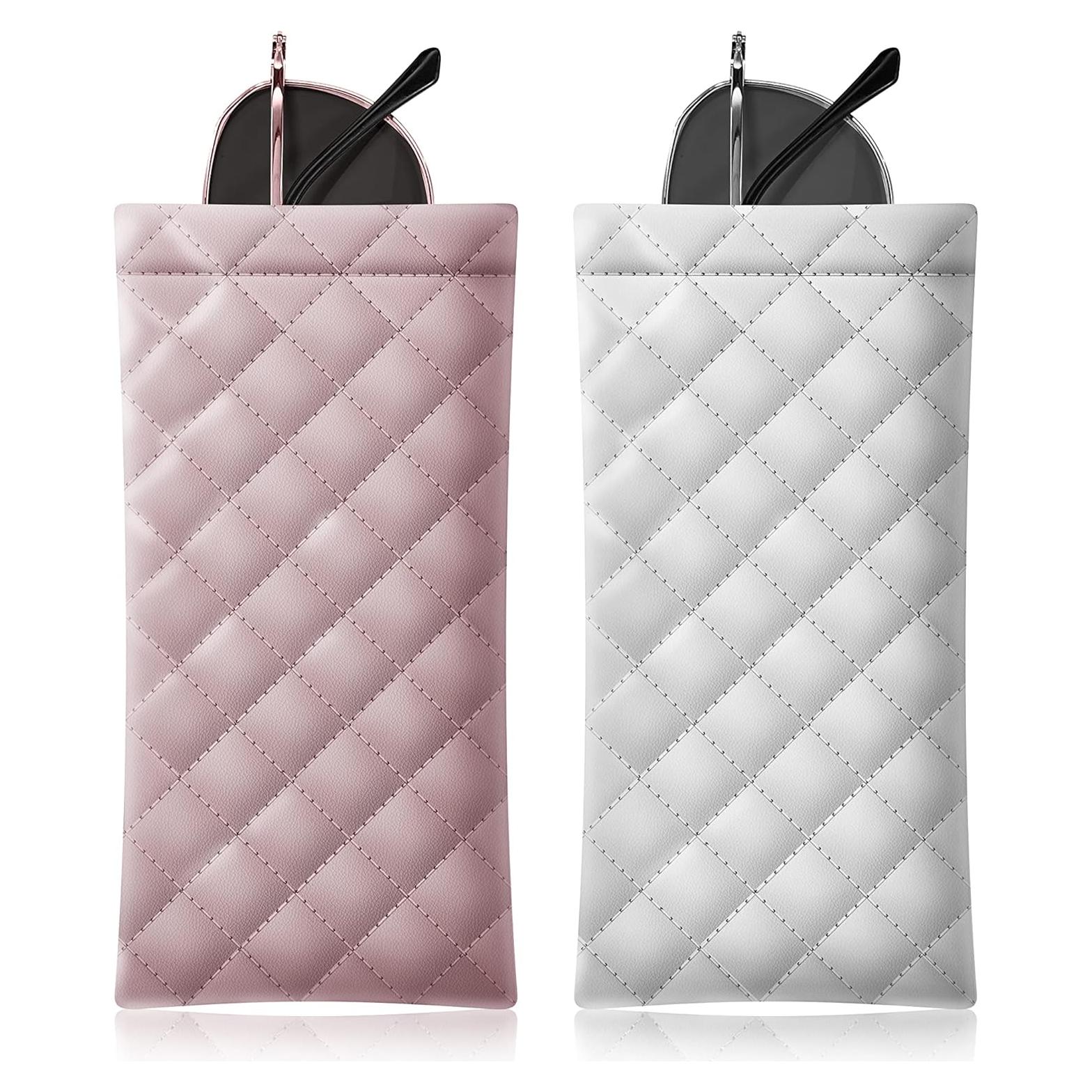 Estuche de Gafas Suave PU - Bolsa Organizador 2 Piezas