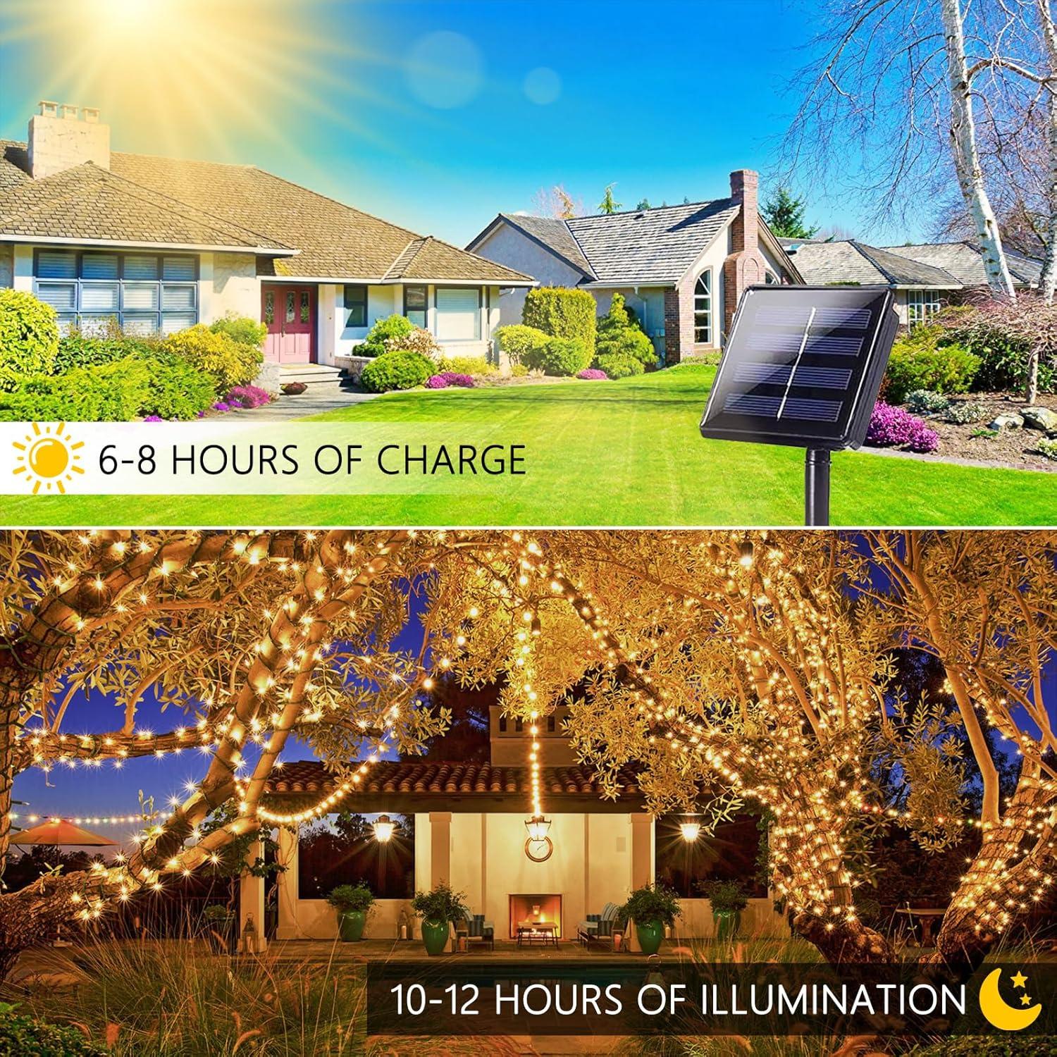 Paquete de 2 luces de cadena solares Albelt 51m 480 LED IP65