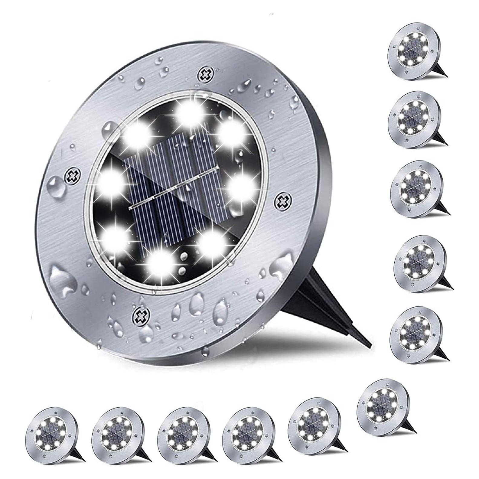 Luces Solares de Suelo Linkage 12 Piezas Jardín Exterior