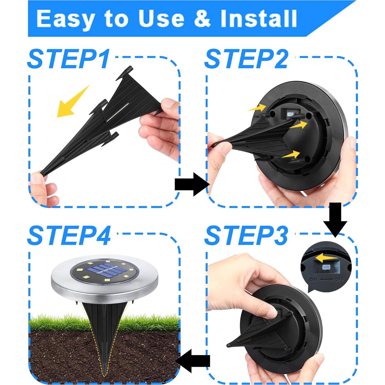 Luces Solares de Suelo Linkage 12 Piezas Jardín Exterior