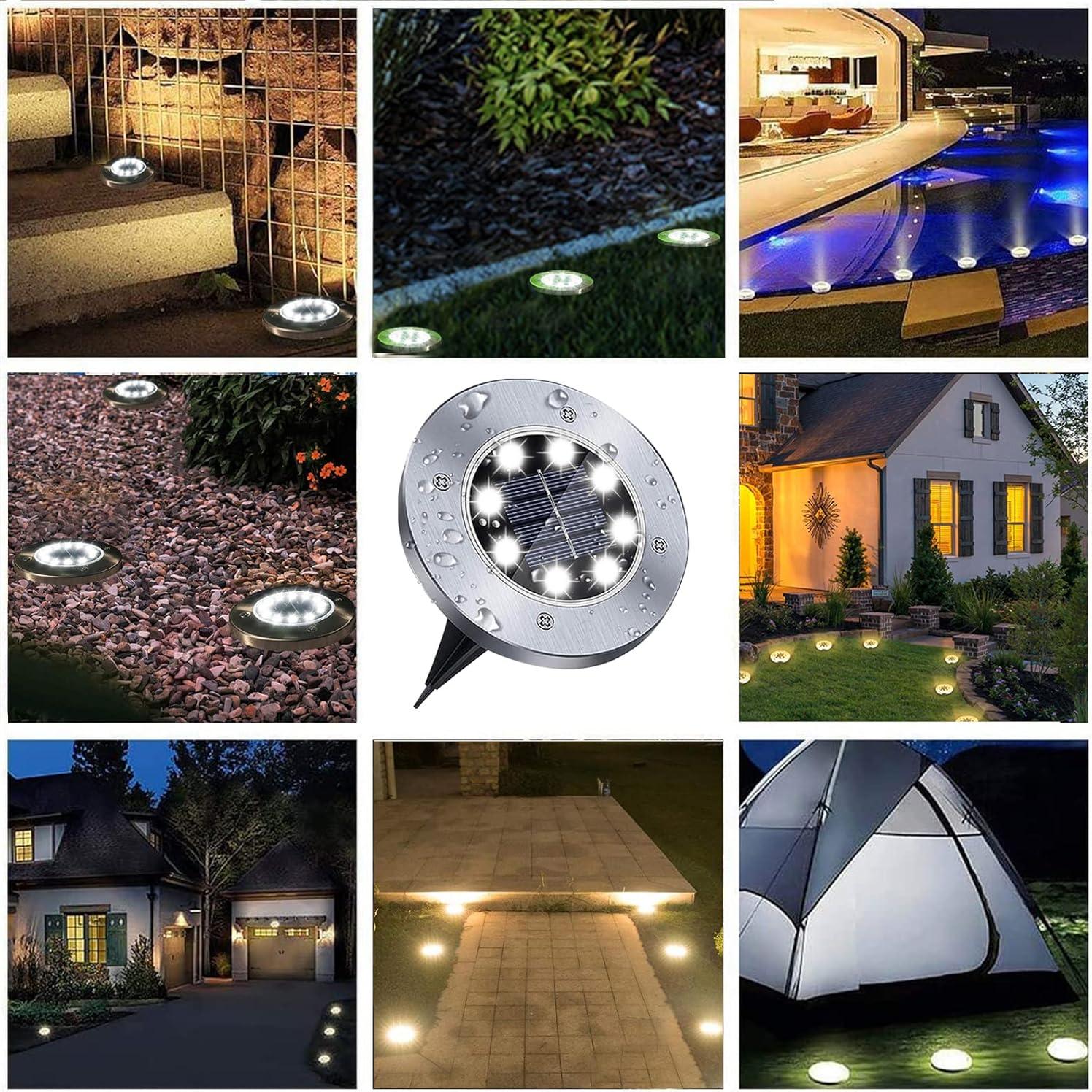 Luces Solares de Suelo Linkage 12 Piezas Jardín Exterior