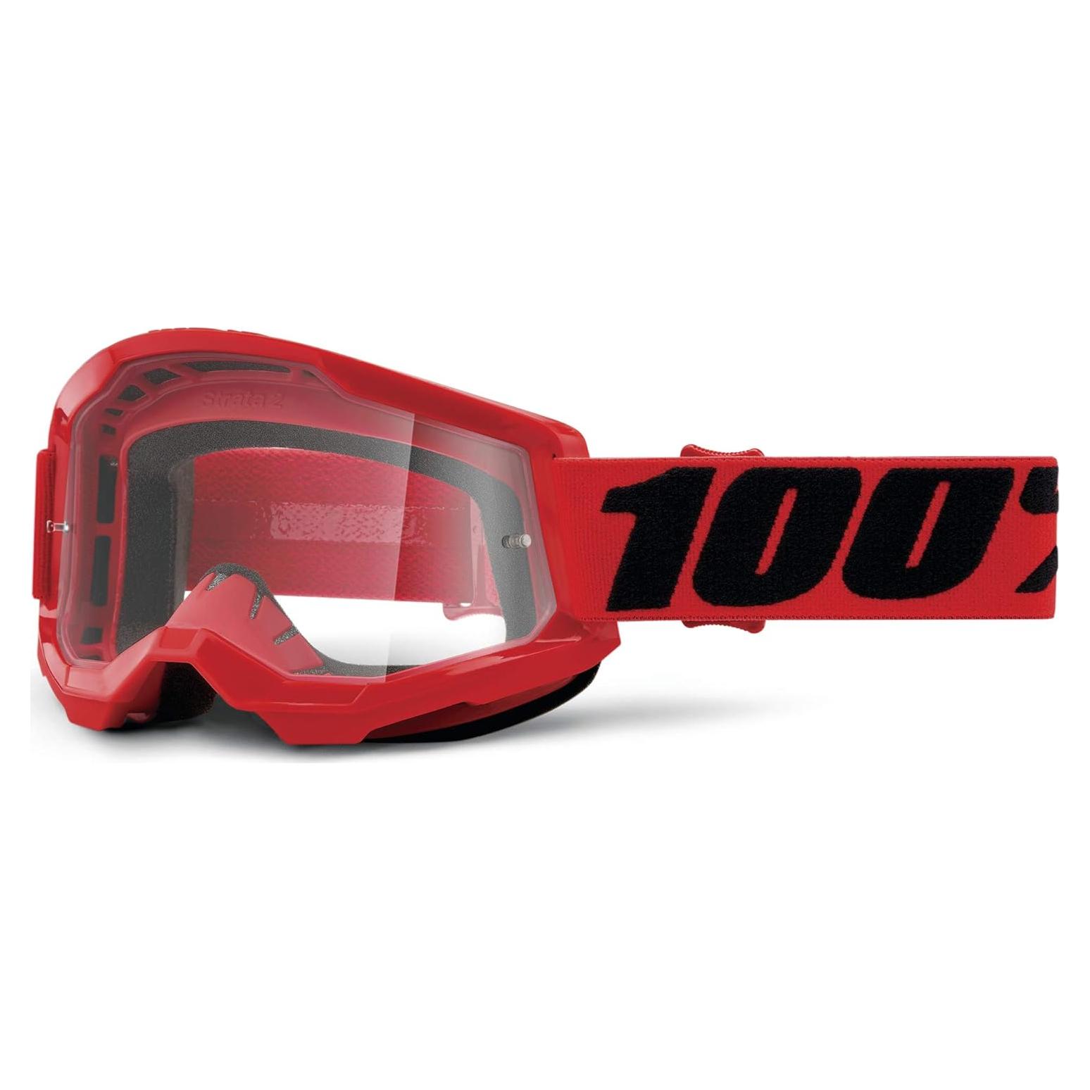 Gafas de Motocross 100% Strata 2 Arena - Rojo Lente Claro