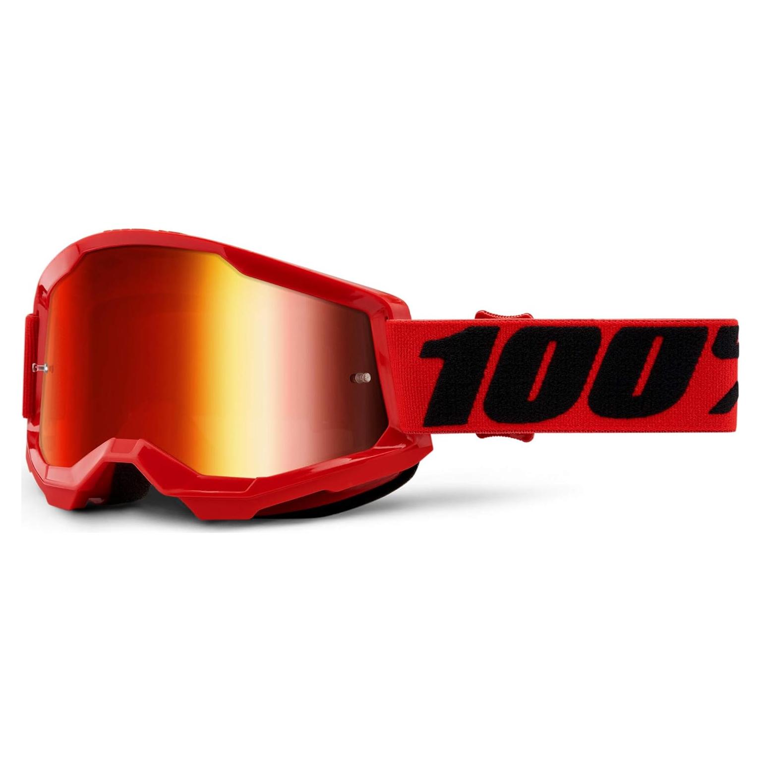 Gafas de Motocross 100% Strata 2 Rojo Espejo - Adulto Unisex