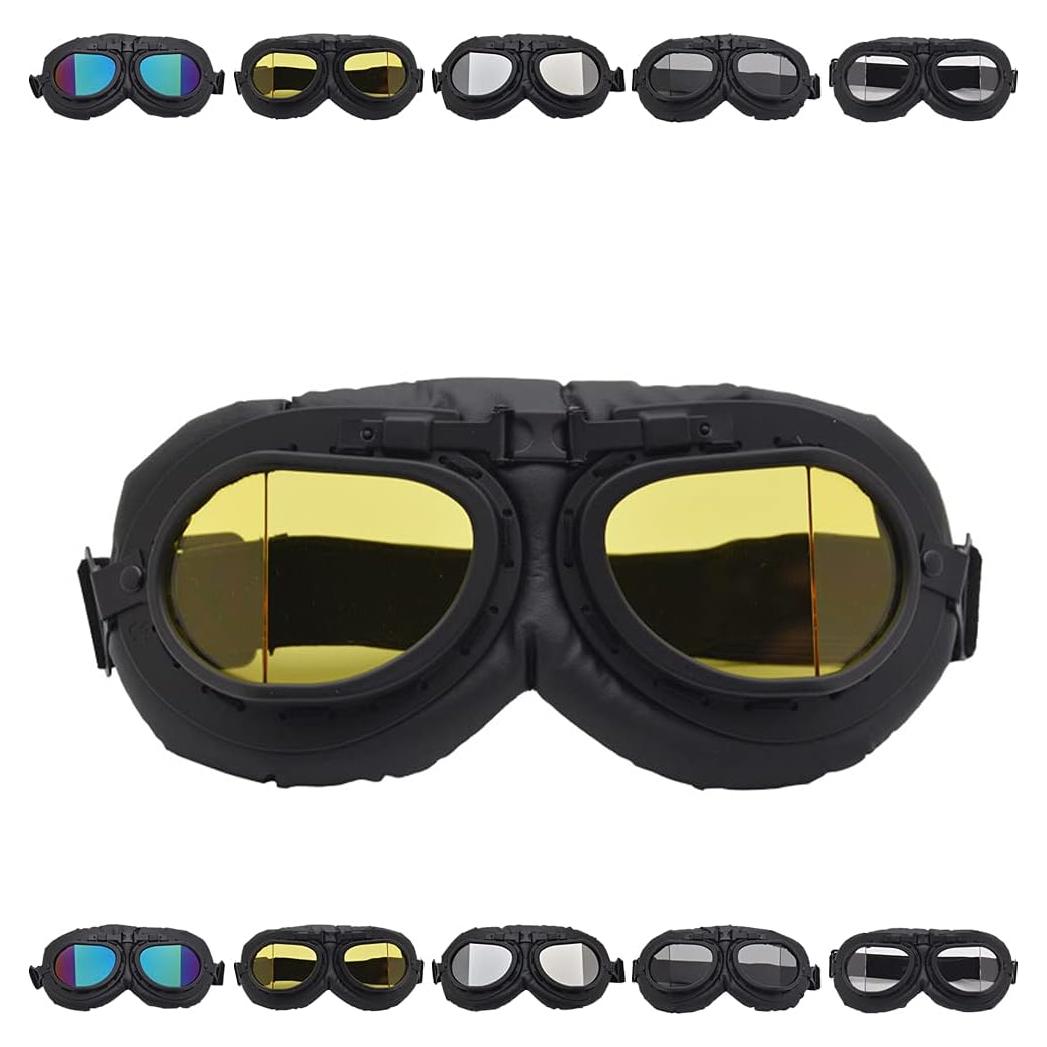 Gafas de Moto Vintage Peicees con Lentes Ámbar