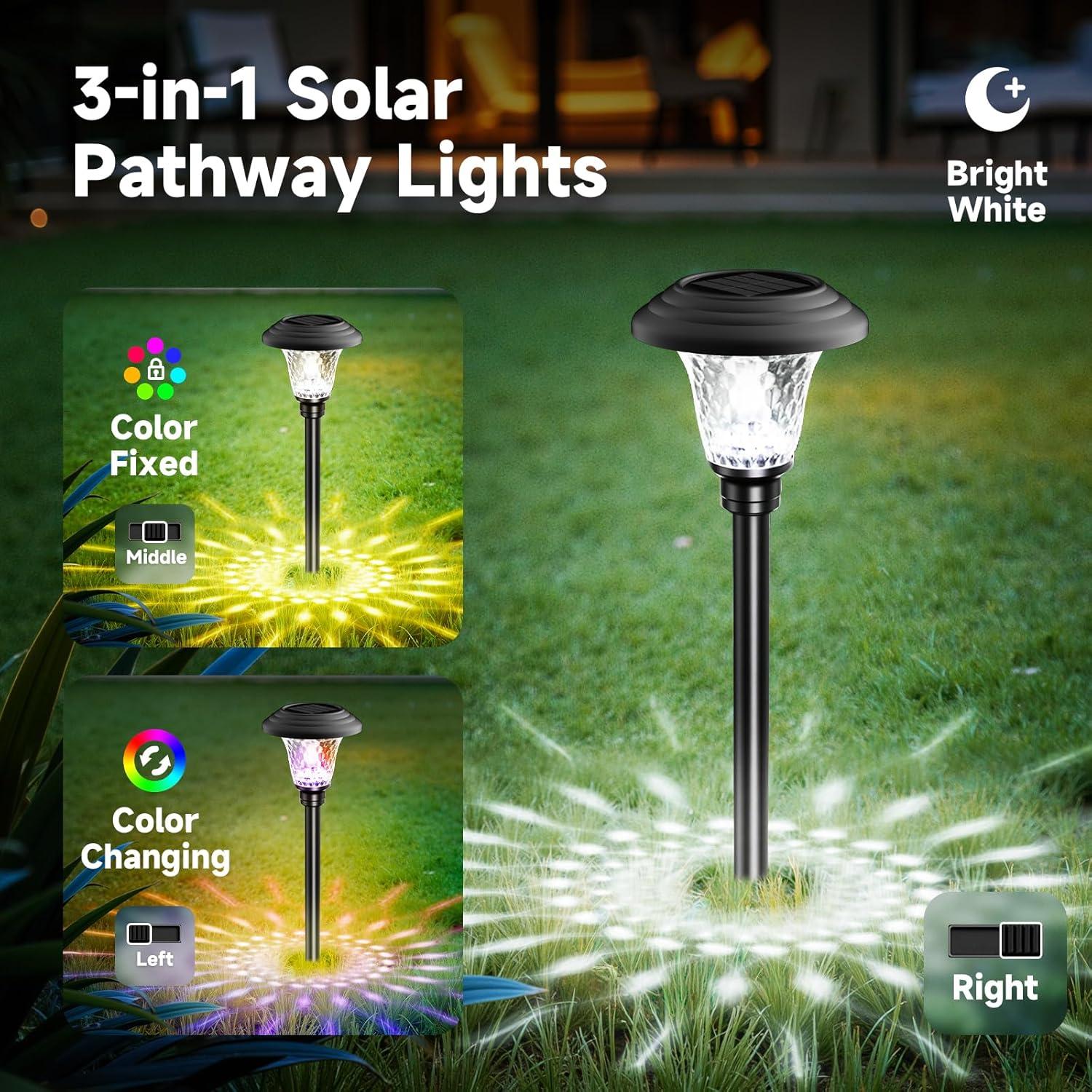 Luces Solares de Camino Beau Jardin 8 Piezas LED Multicolor