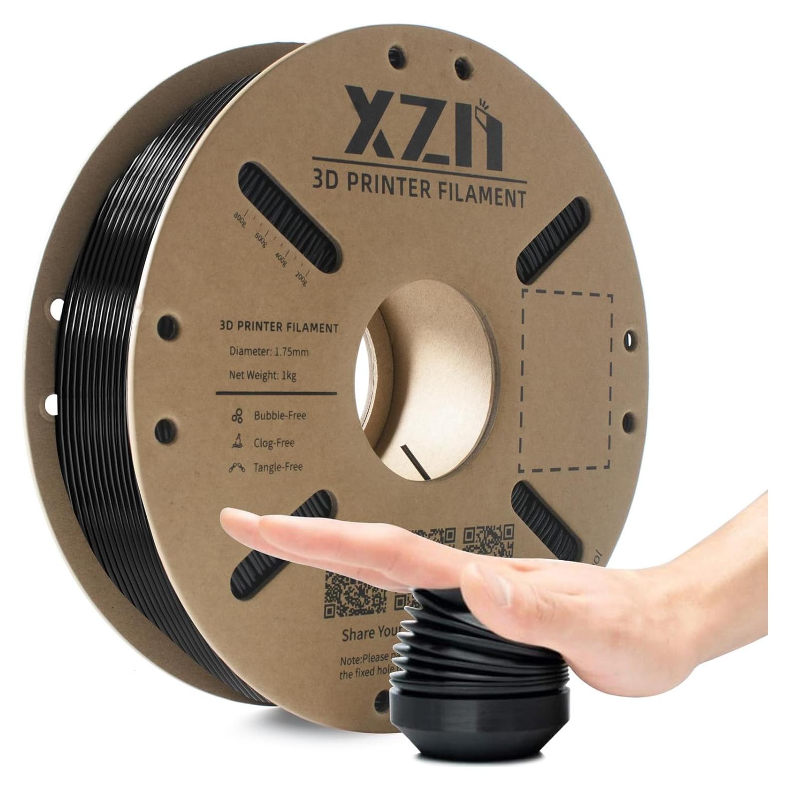 Filamento TPU 95A 1.75mm Negro XZN 1KG Flexible para Impresora 3D