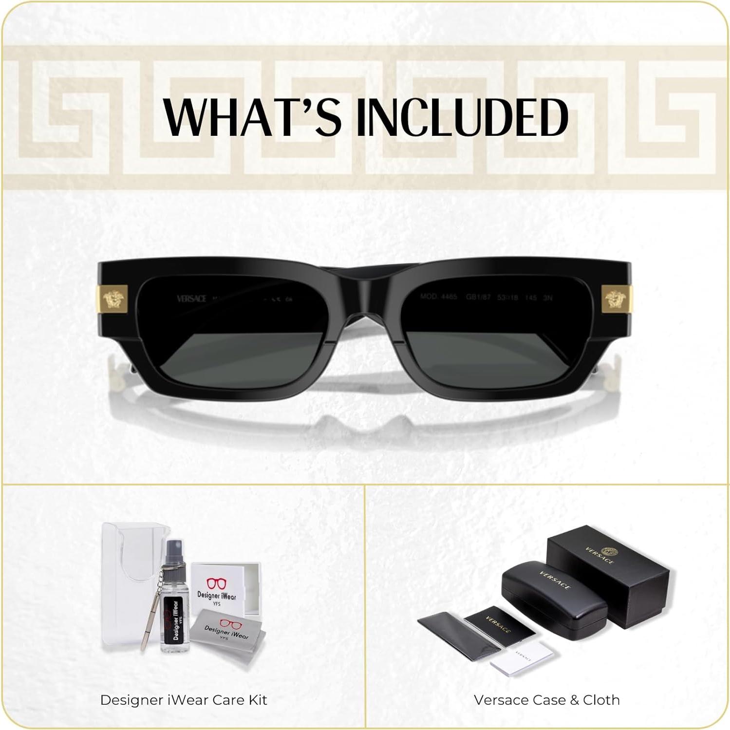 Gafas de sol rectangulares Versace VE4465 para hombres con kit