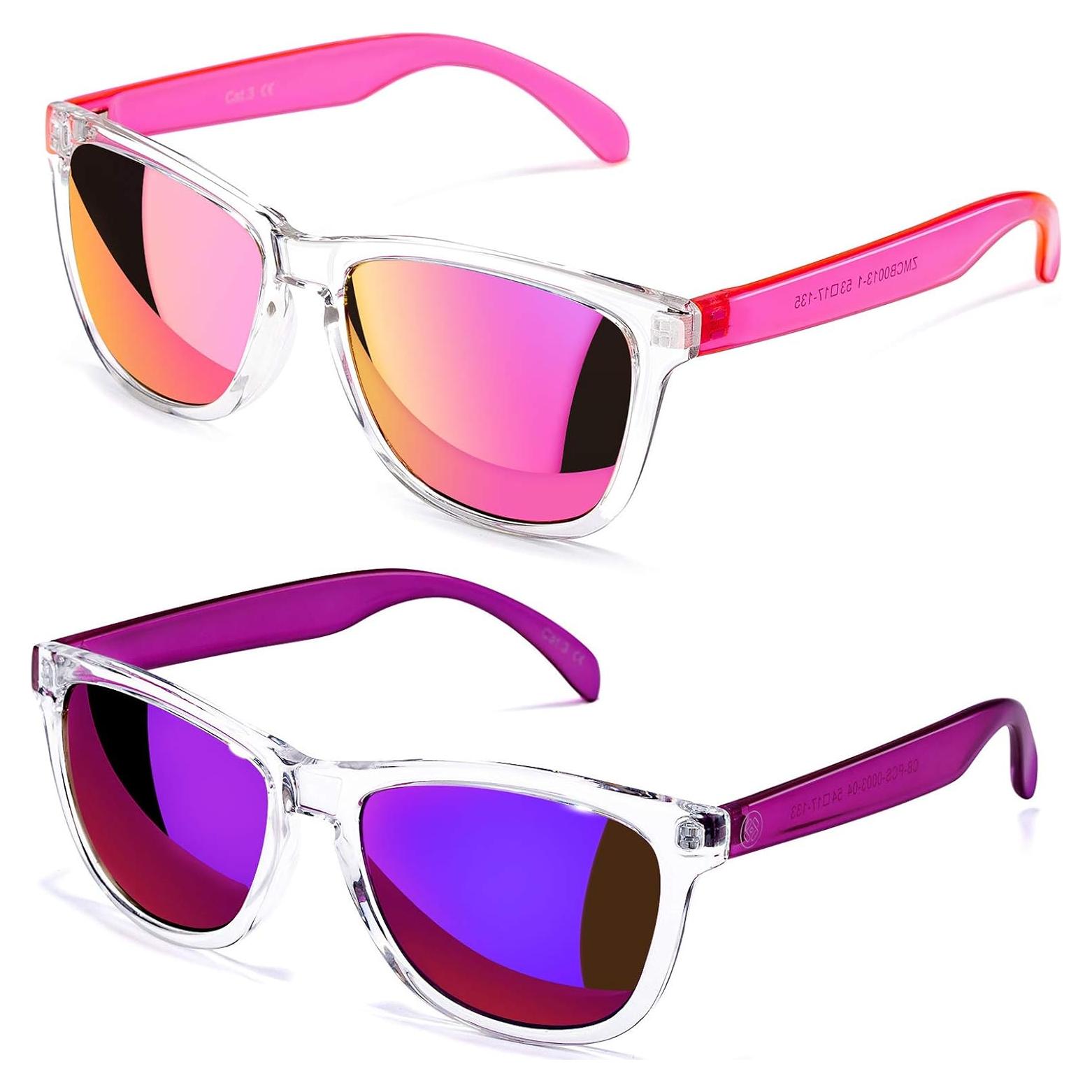 Gafas de sol Colossein UV400 para mujeres, marco cuadrado, lente espejada