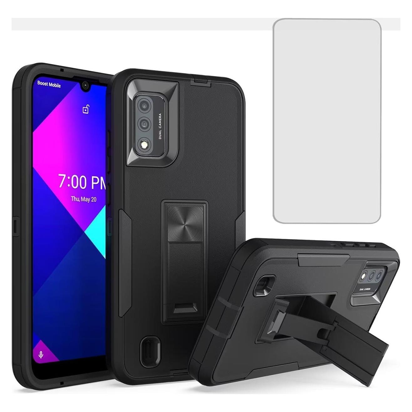 Funda Wiko Ride 3 con Protector de Pantalla y Soporte Negro