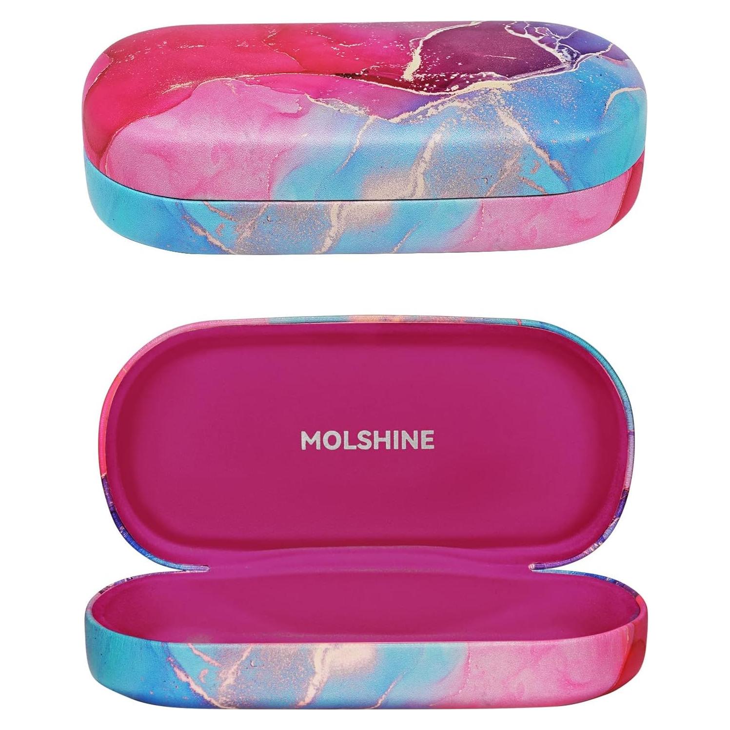 Molshine Funda Dura para Gafas de Sol Rosa 15.6x7x4.1cm