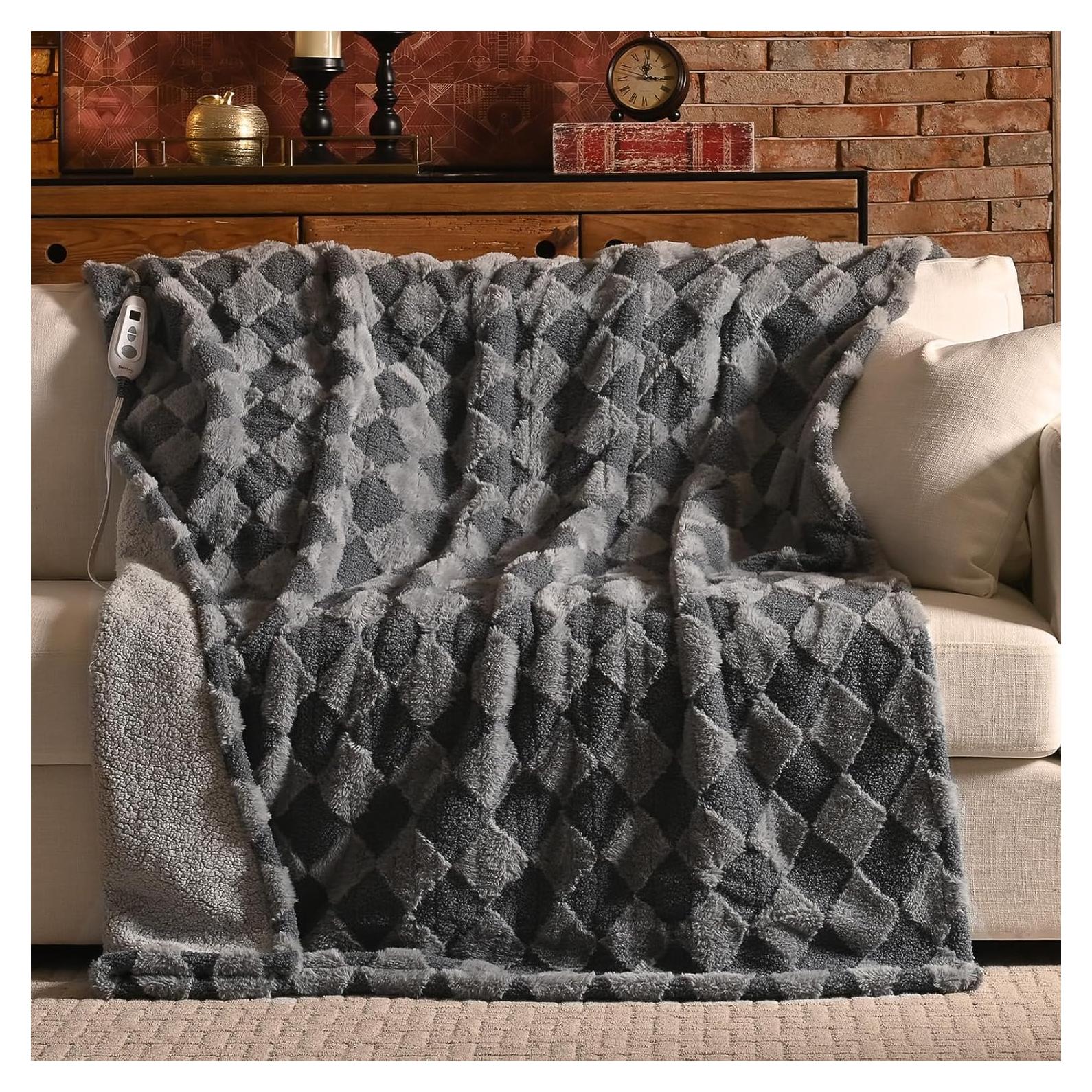 Manta Térmica Bearhug 130 x 150 cm, Eléctrica Gris Sherpa