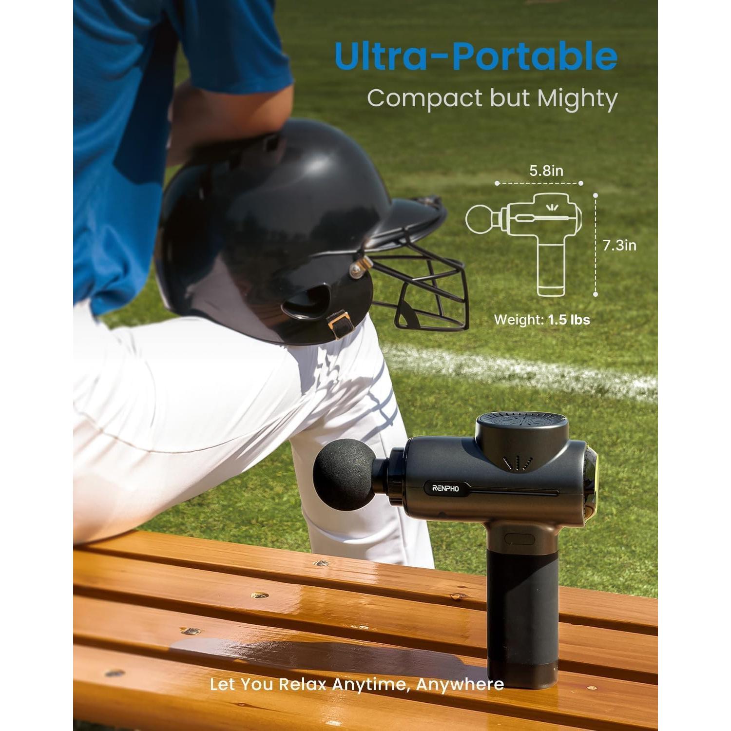 Pistola de Masaje RENPHO RP-GM171-N1 Portátil 5 Velocidades