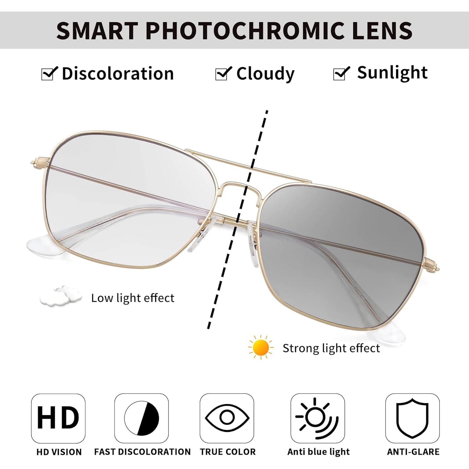 Gafas de Bloqueo Luz Azul JM Aviador Cuadradas Antirreflejo