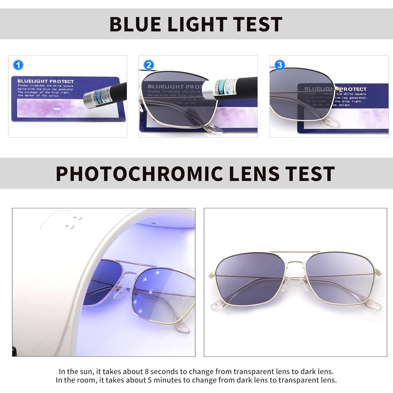 Gafas de Bloqueo Luz Azul JM Aviador Cuadradas Antirreflejo