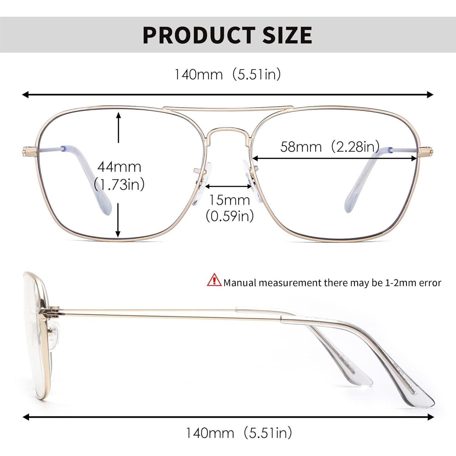 Gafas de Bloqueo Luz Azul JM Aviador Cuadradas Antirreflejo