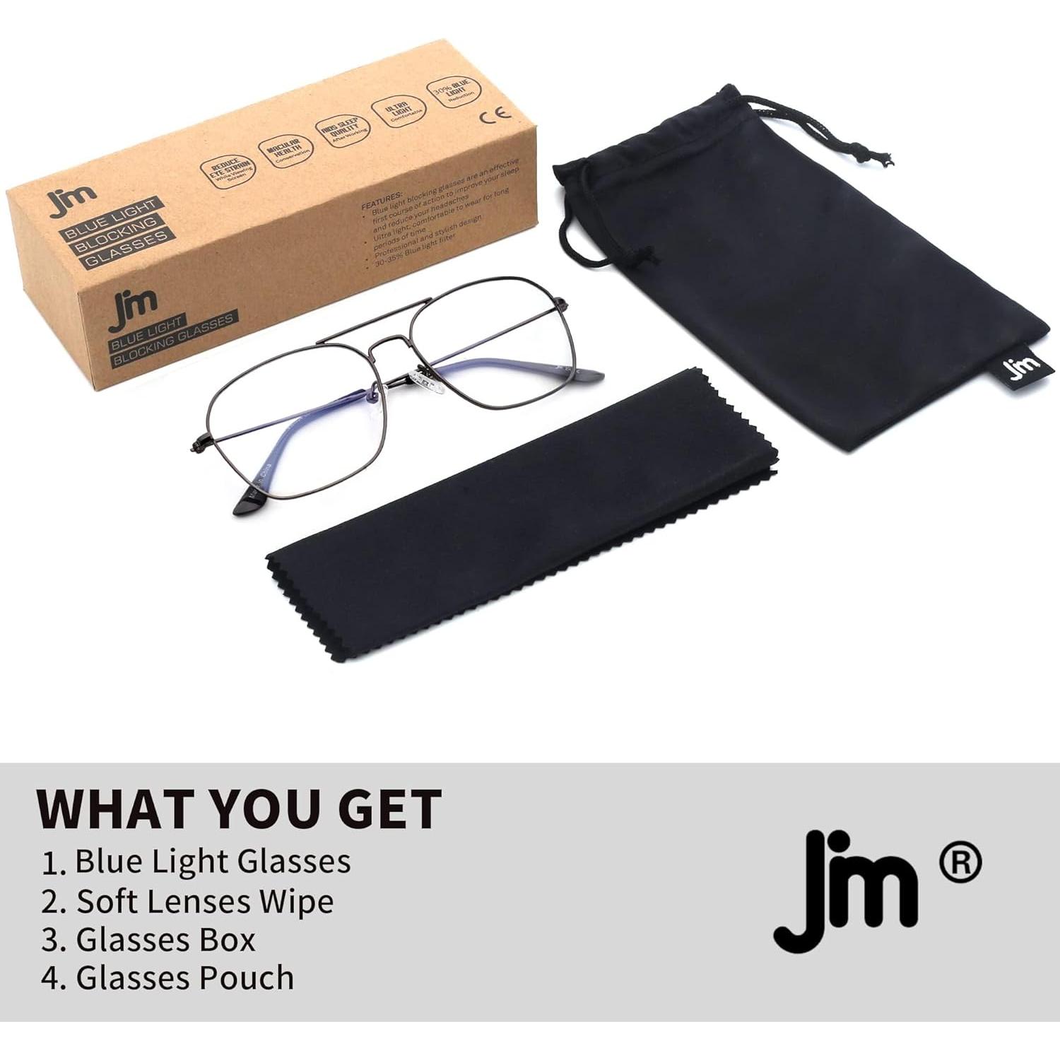 Gafas JM Antirreflejo Bloqueo Luz Azul Aviador 58mm