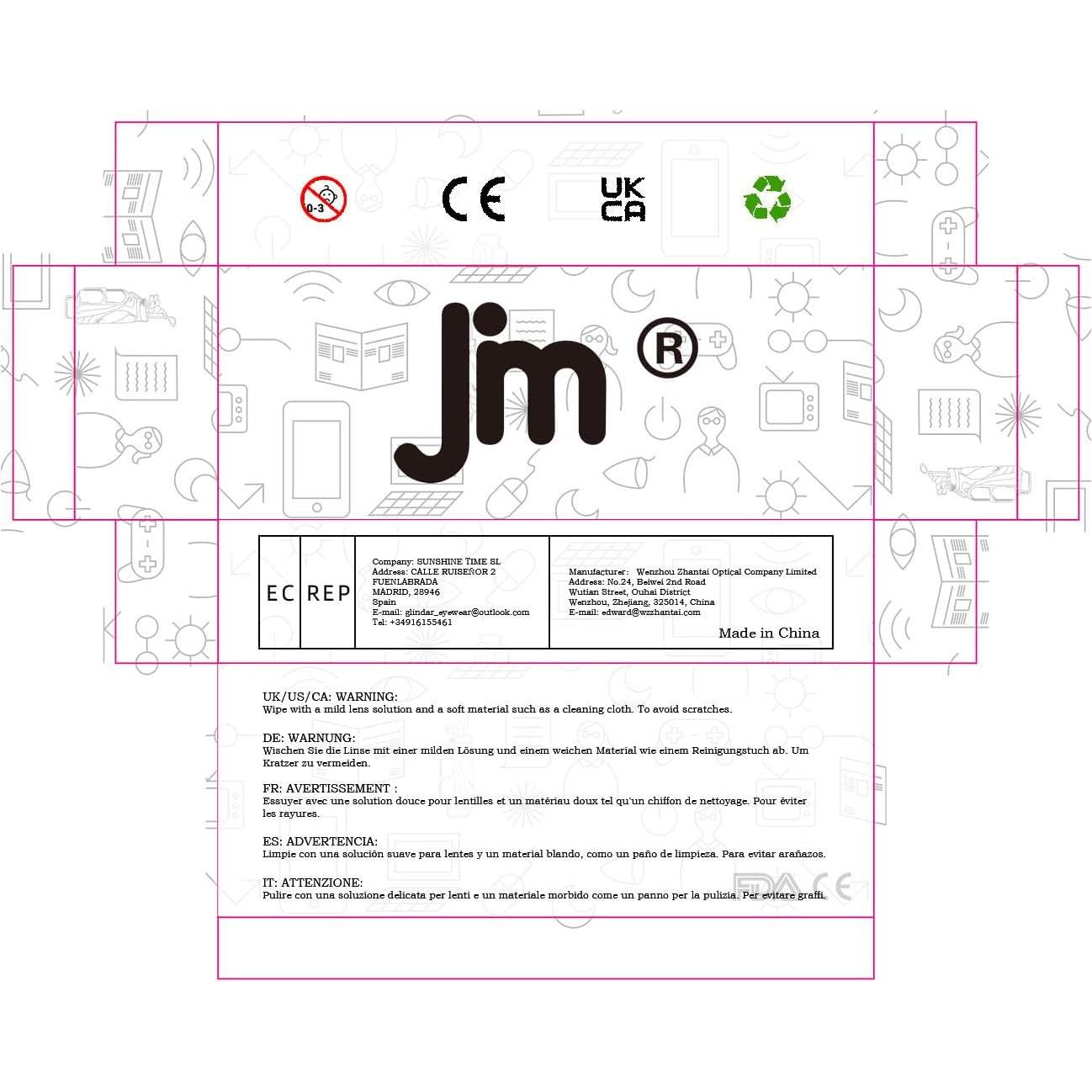 Gafas JM Antirreflejo Bloqueo Luz Azul Aviador 58mm