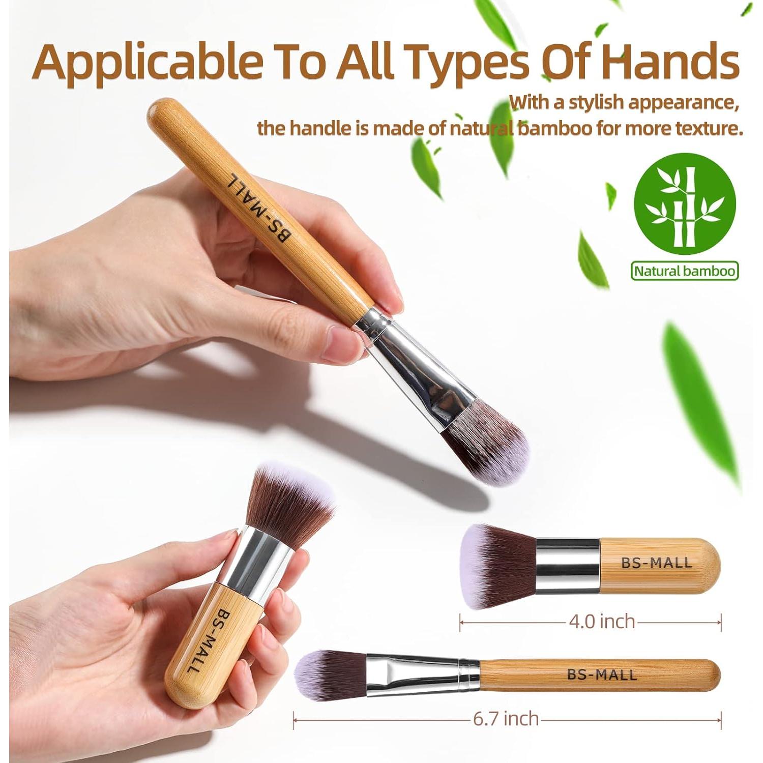 Juego de Brochas de Maquillaje BS-MALL 11 Piezas Sintéticas