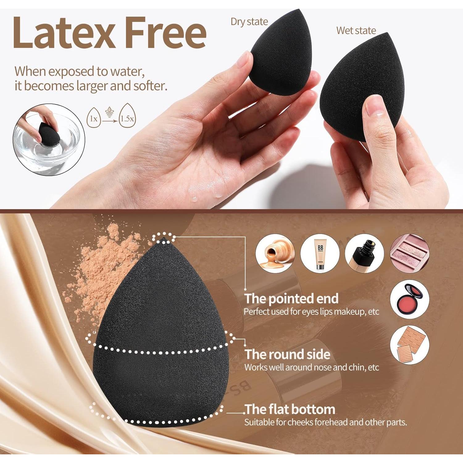 Juego de Brochas de Maquillaje BS-MALL 11 Piezas Sintéticas