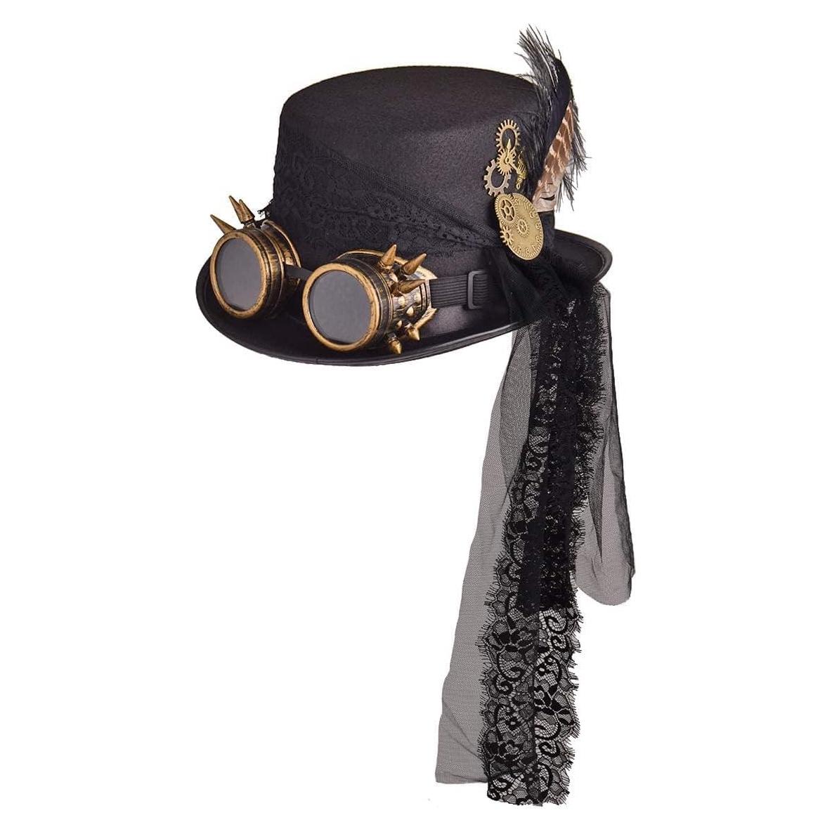 Sombrero Steampunk GRACEART Unisex con Gafas Ajustables