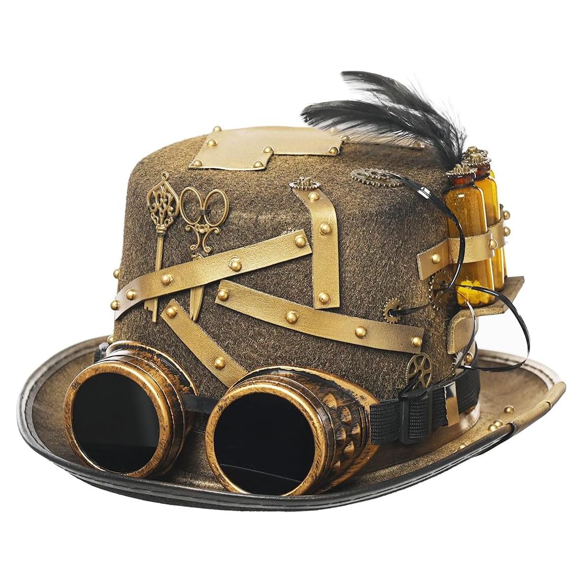 Sombrero Steampunk GRACEART Unisex con Gafas Ajustables