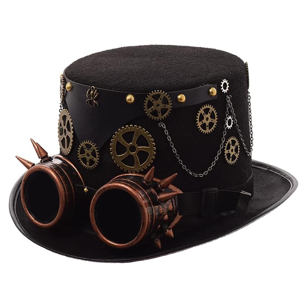 Sombrero Steampunk GRACEART Unisex con Gafas Ajustables