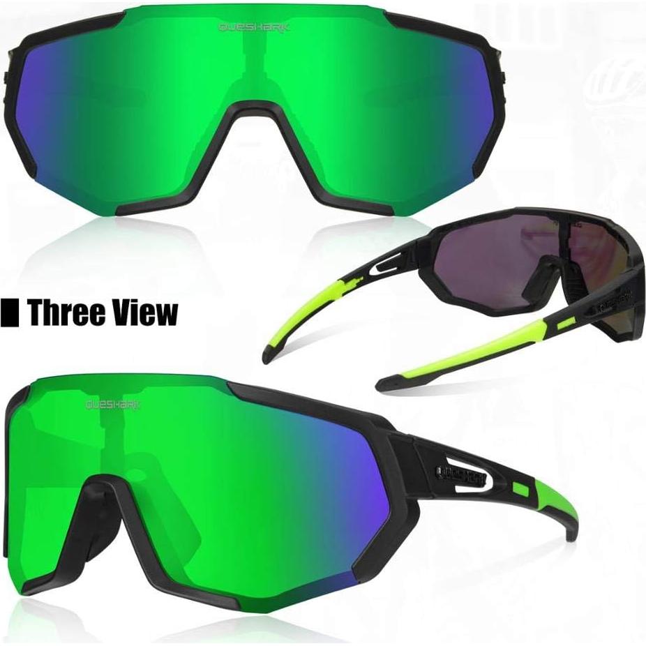 Gafas de Ciclismo Queshark con 3 Lentes Polarizadas