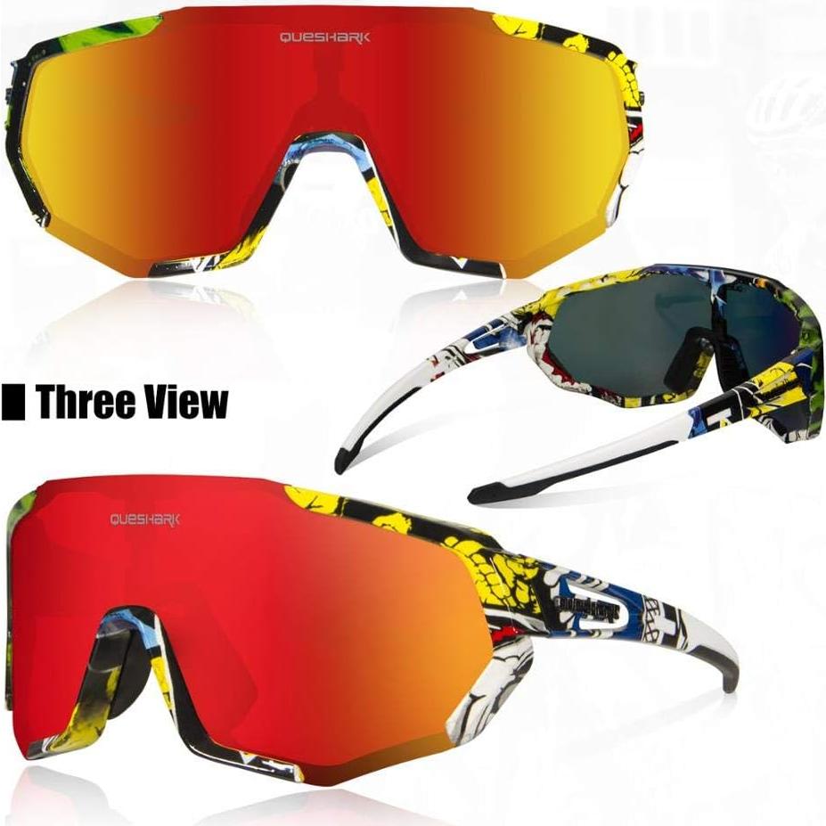 Gafas de Ciclismo Queshark con 3 Lentes Polarizadas
