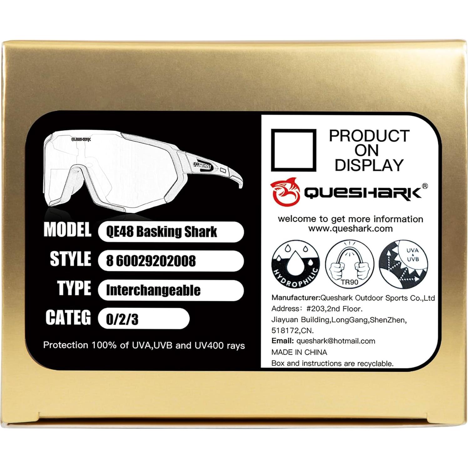 Gafas de Ciclismo Queshark QE48 Polarizadas 3 Lentes UV400