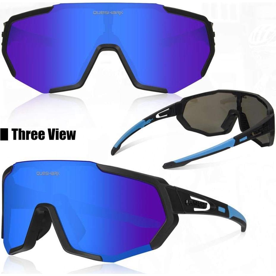 Gafas de Ciclismo Queshark con 3 Lentes Polarizadas
