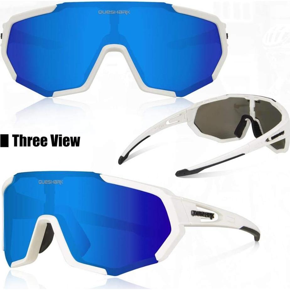 Gafas de Ciclismo Queshark con 3 Lentes Polarizadas UV400