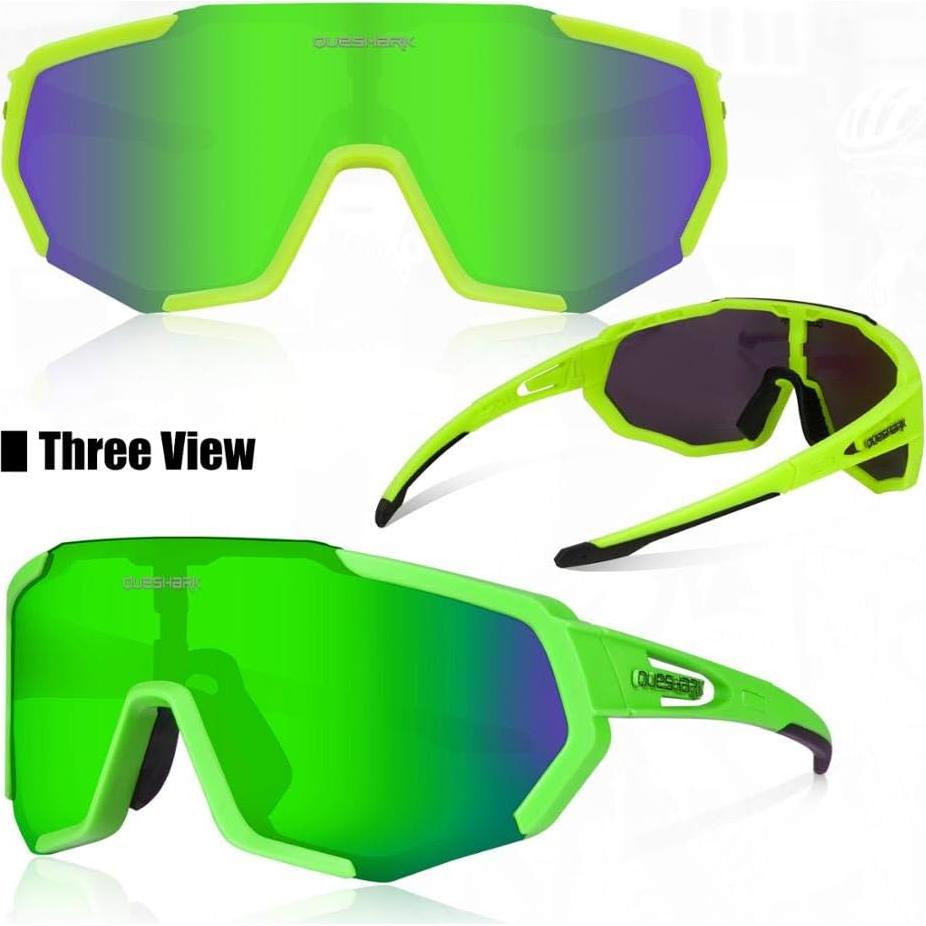 Gafas de Ciclismo Queshark con 3 Lentes Polarizadas UV400