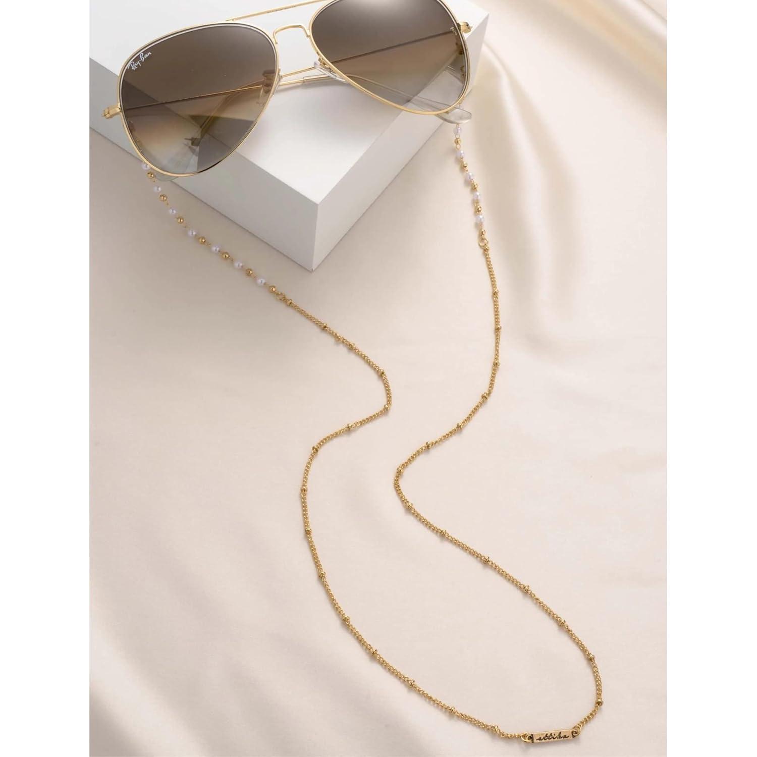 Correa para Gafas Ettika 76.2 cm Metal Dorado Mujer