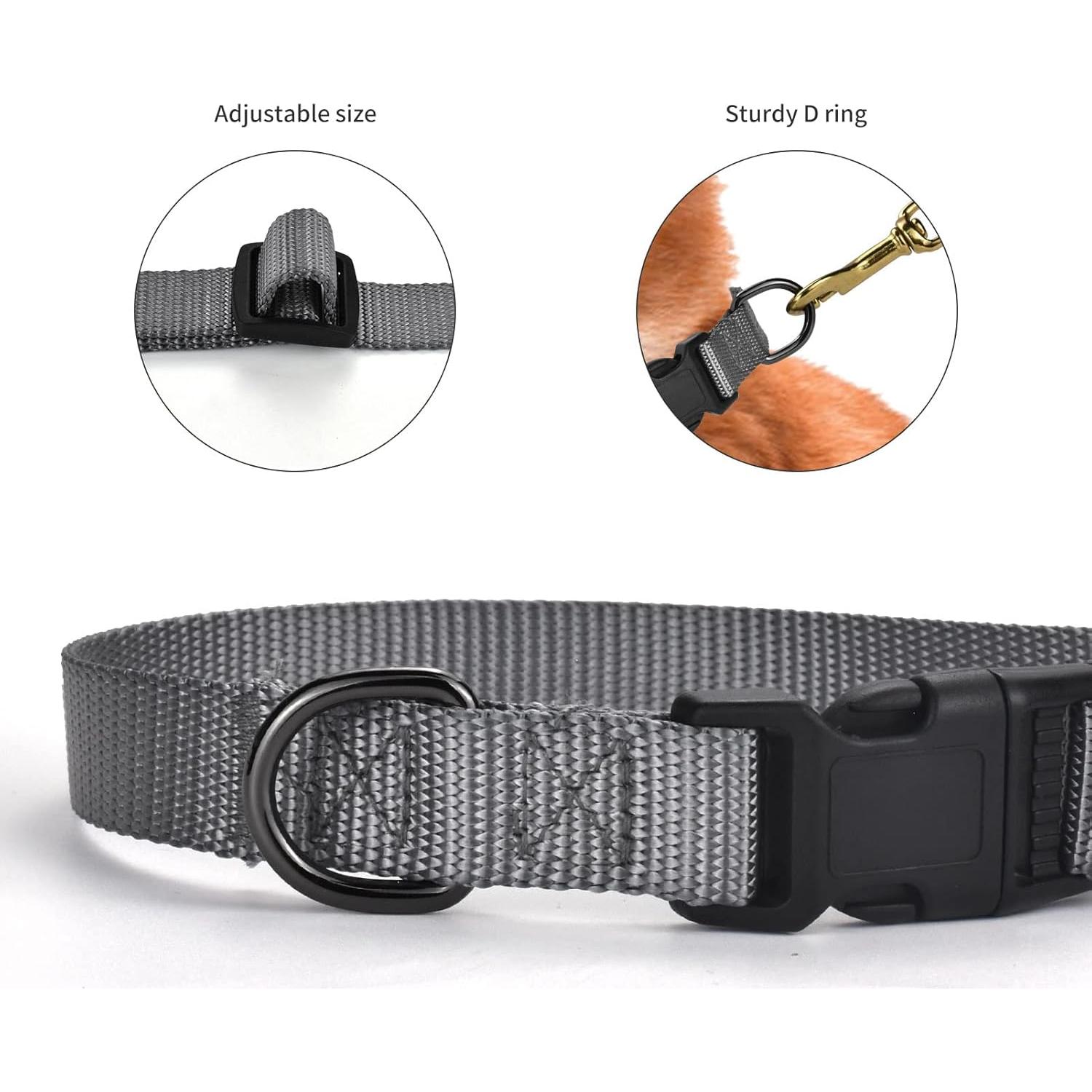 Collar de Nylon Grueso AUDWUD Ajustable para Perros y Gatos