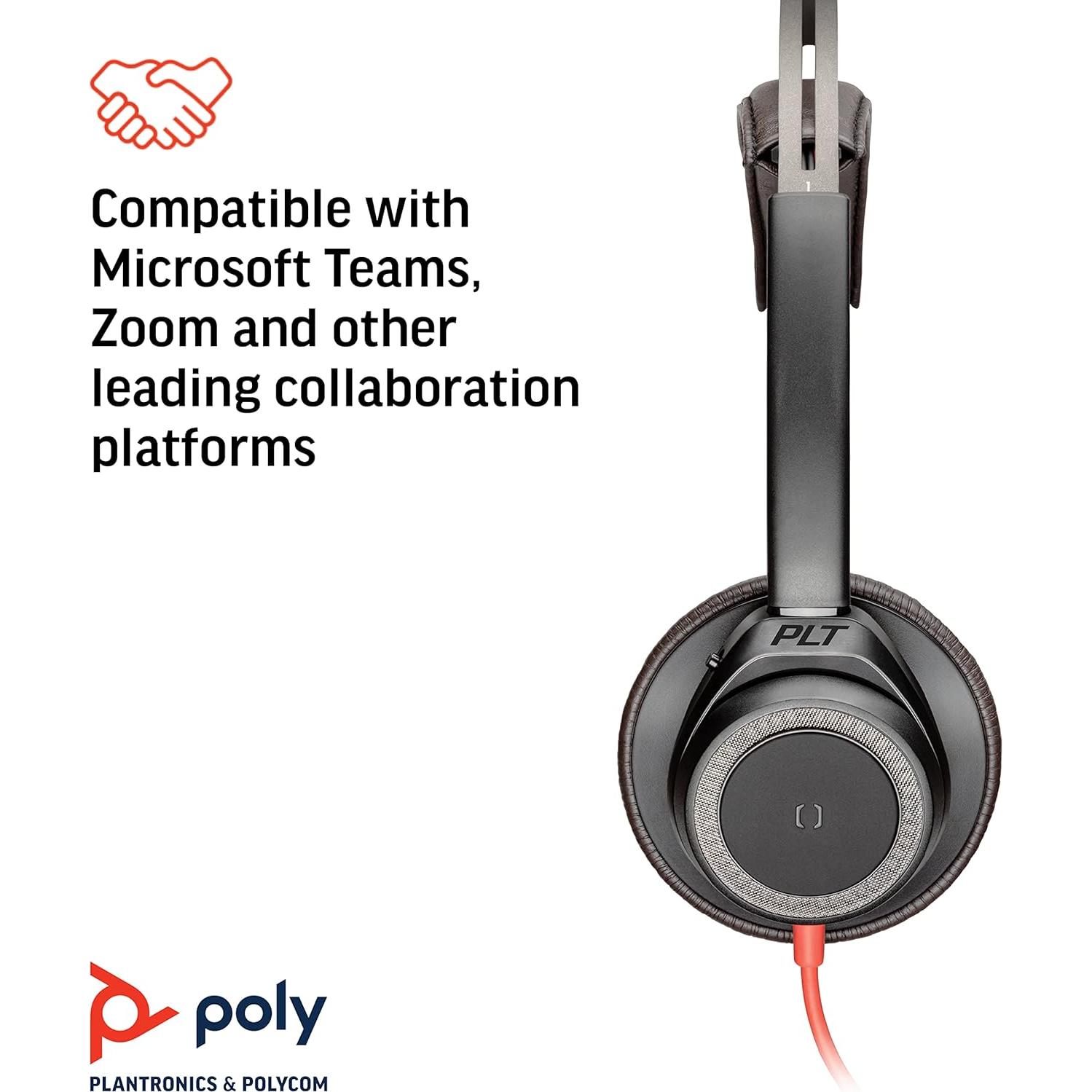 Auricular USB-A Poly Blackwire 7225 con Cancelación de Ruido