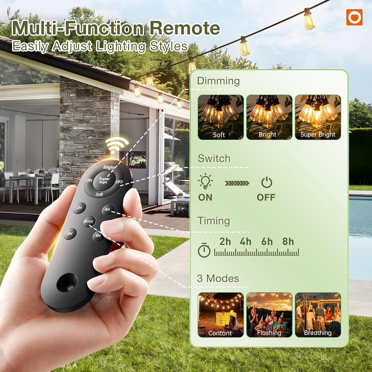 Luces de Cadena Solares addlon 18m con Control Remoto y USB