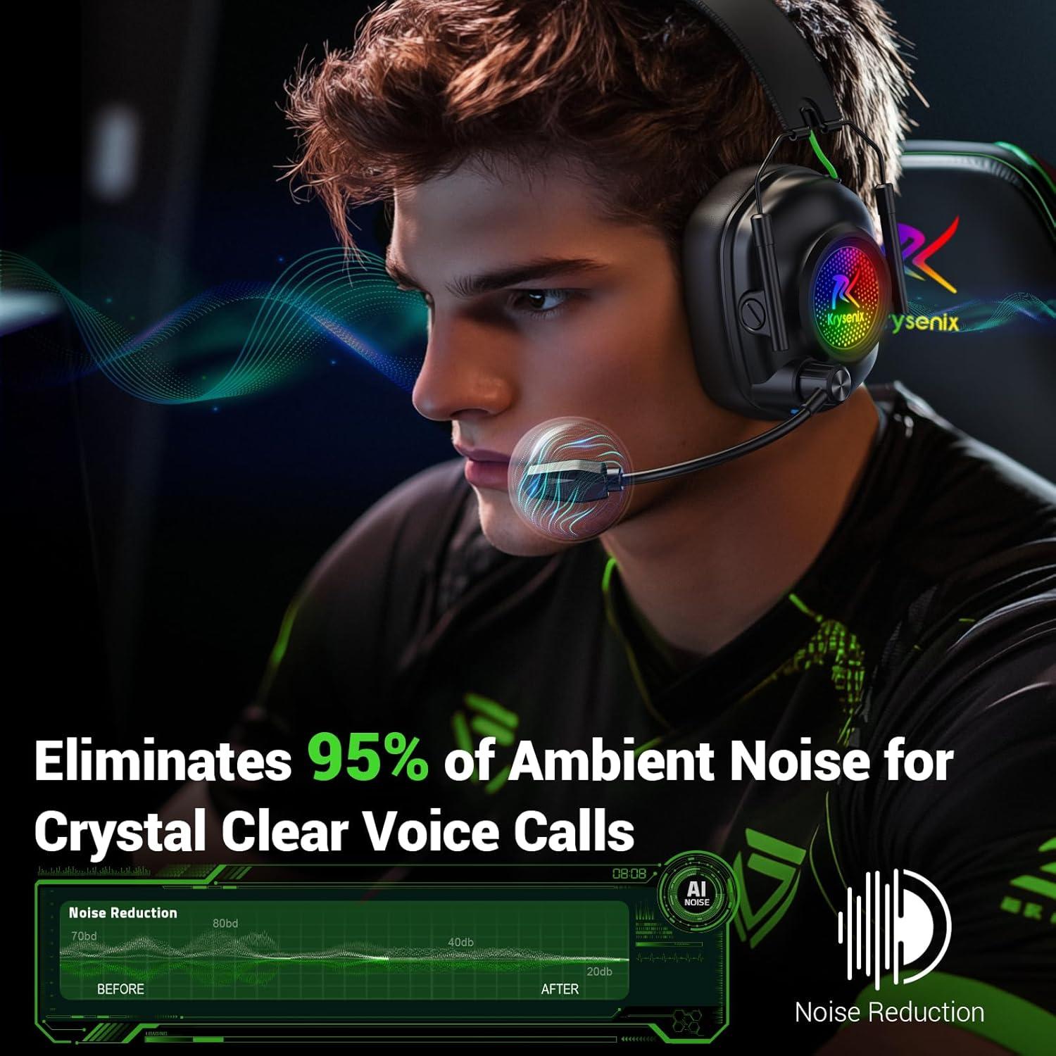 Auriculares Gaming Inalámbricos Krysenix KGH2 40H PS5 PS4 PC