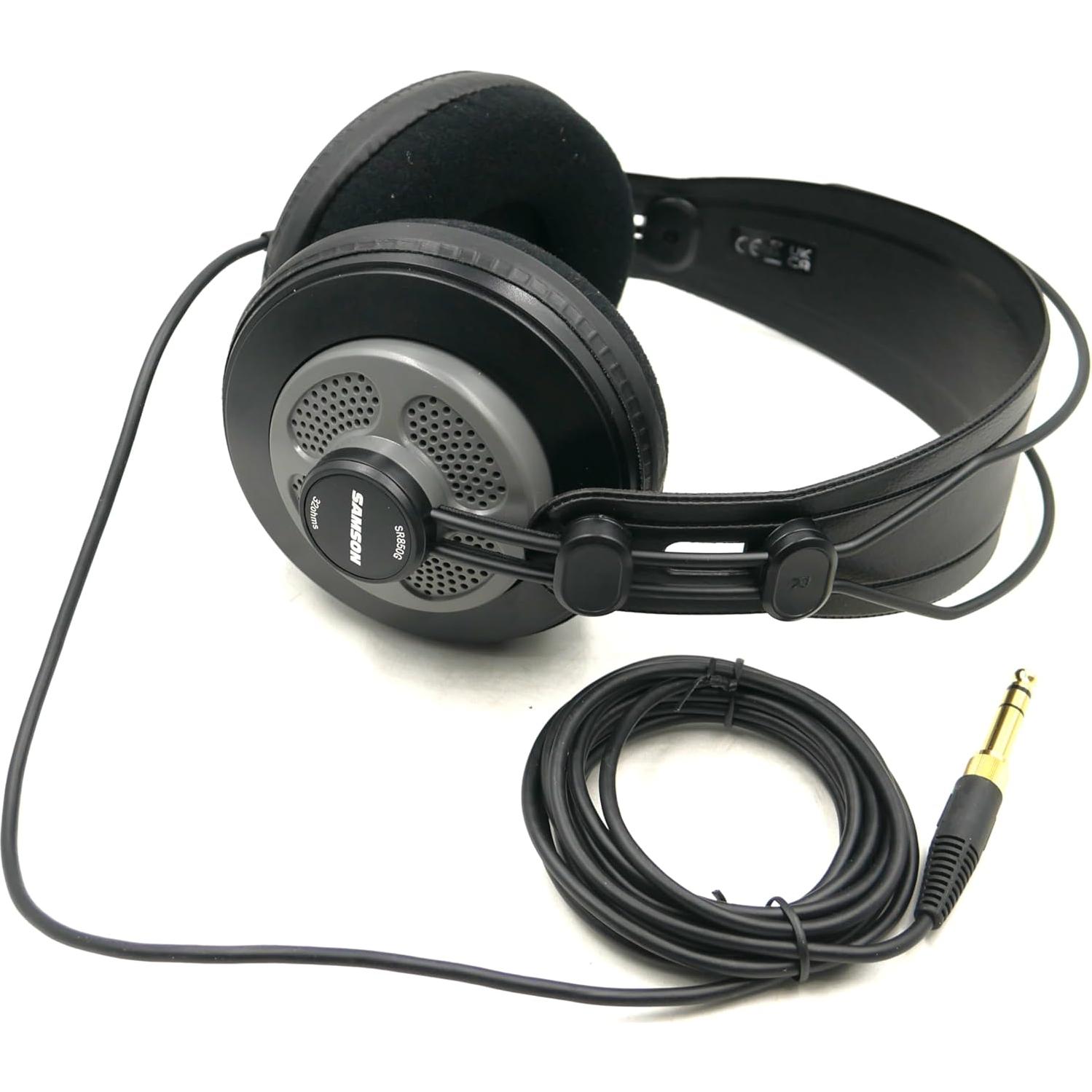 Auriculares de Estudio Samson SR850G Semiabiertos 50mm Grafito