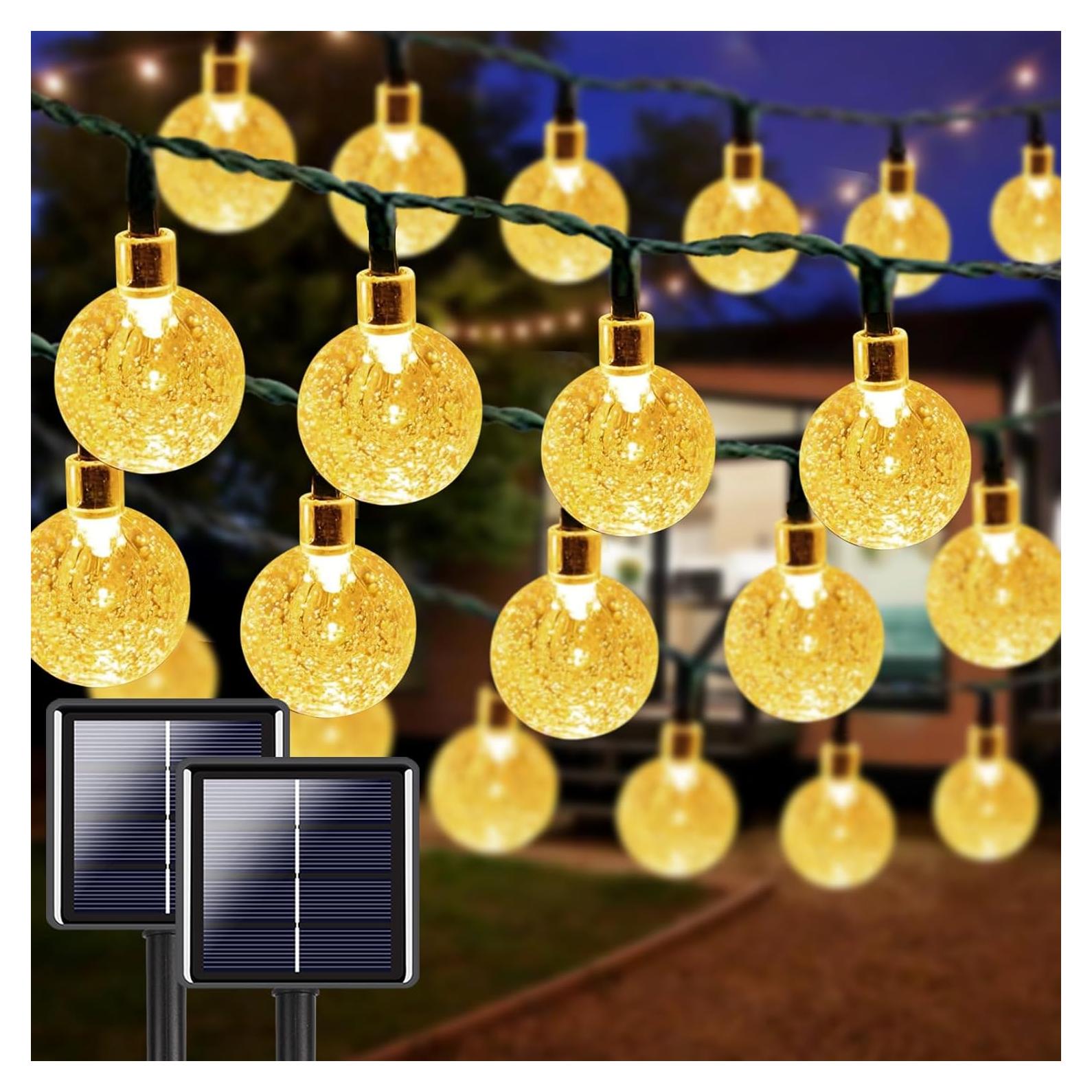 Luz Solar de Cadena LORRYTE 2 Pack 100 LED 19.5m Blanco Cálido