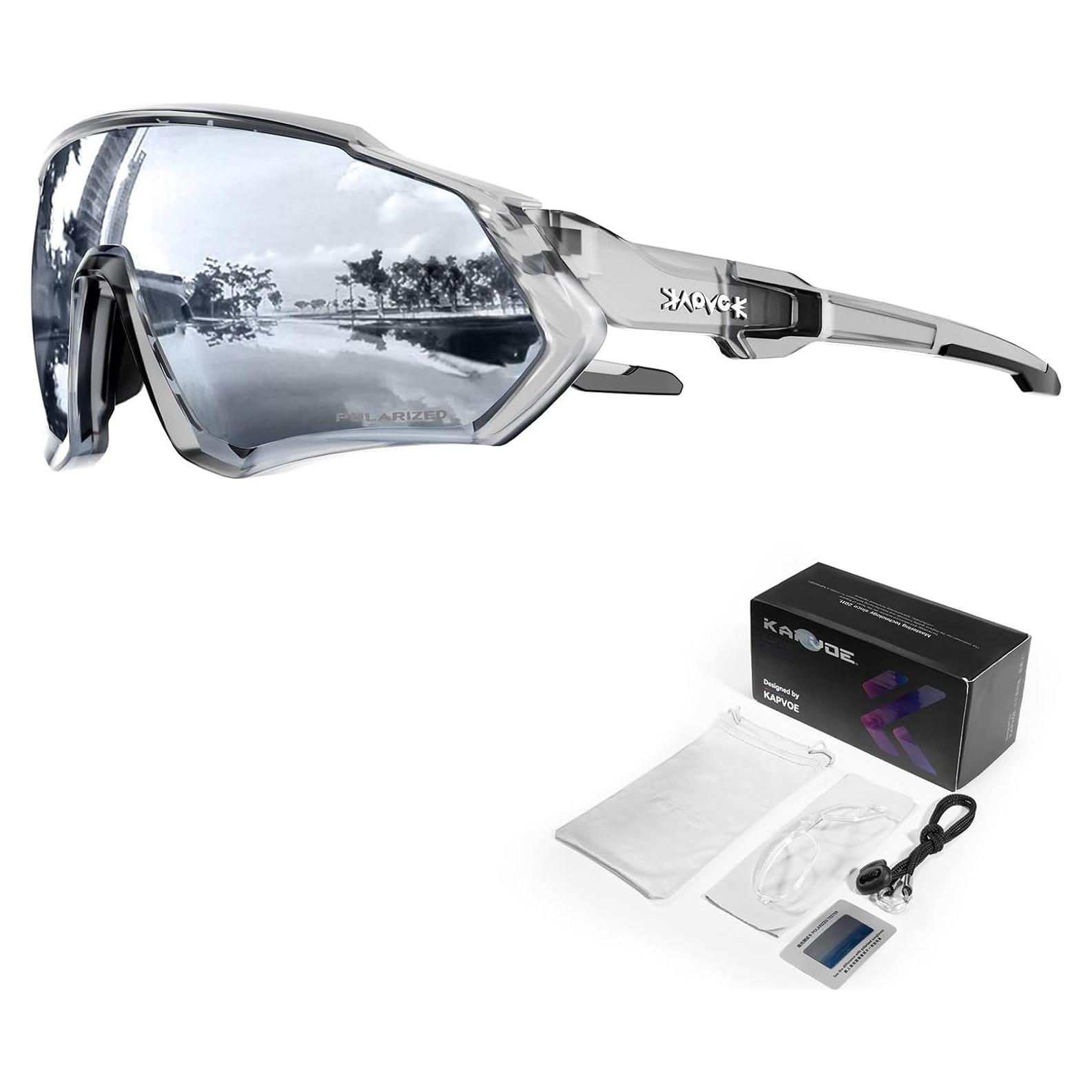 Gafas de Ciclismo KAPVOE Polarizadas UV400 para Adultos