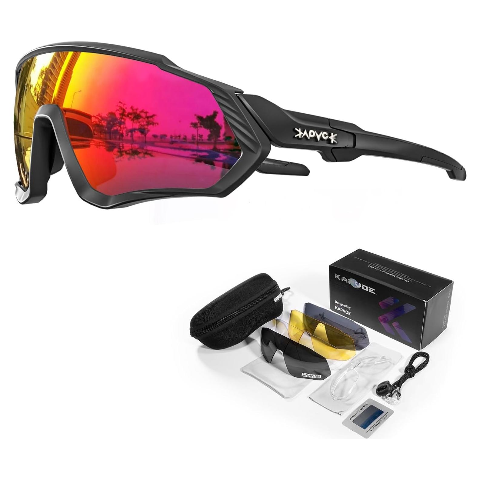 Gafas de Ciclismo KAPVOE 5 Lentes Polarizadas UV400
