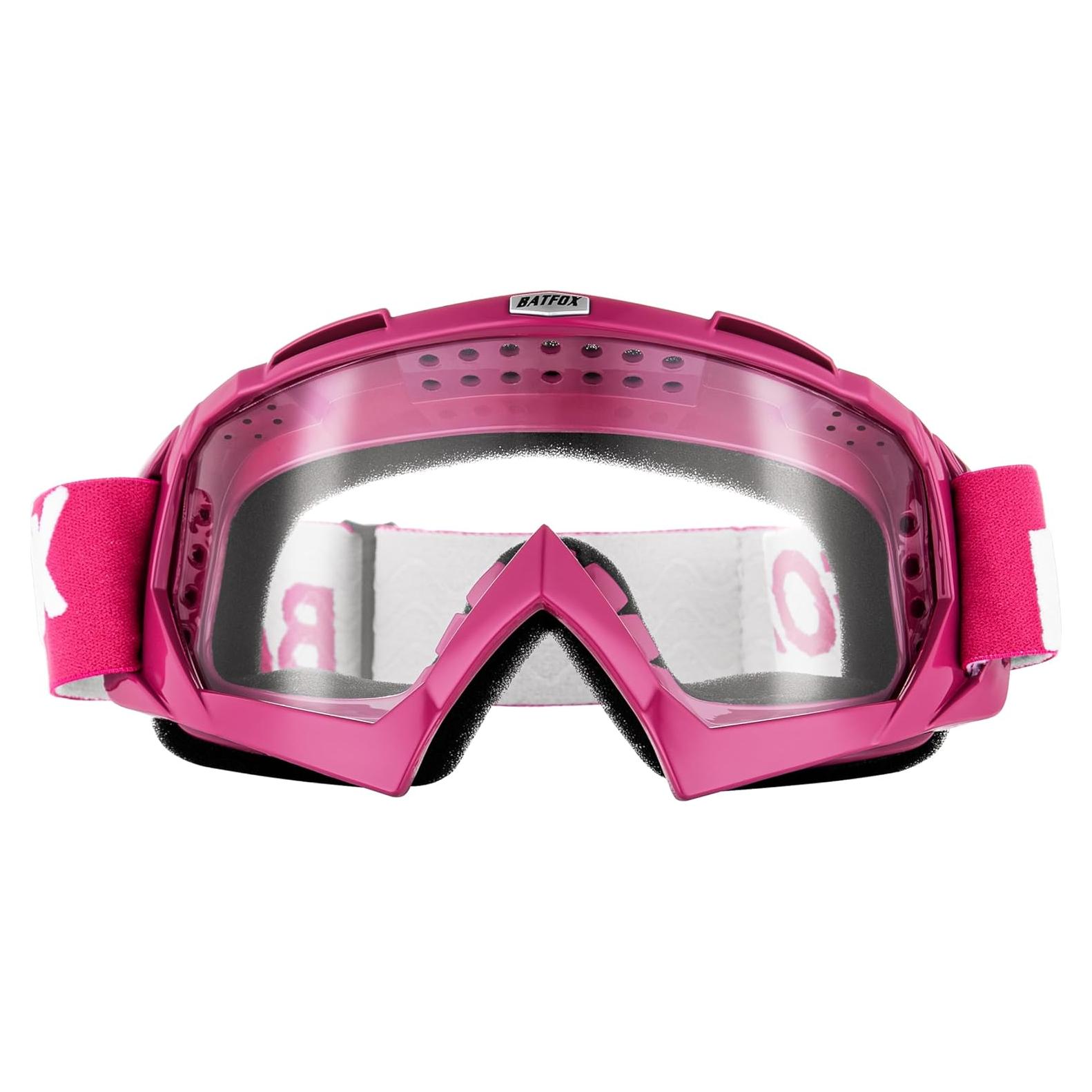 Gafas de Motocross BATFOX F816 Transparentes-Rojas