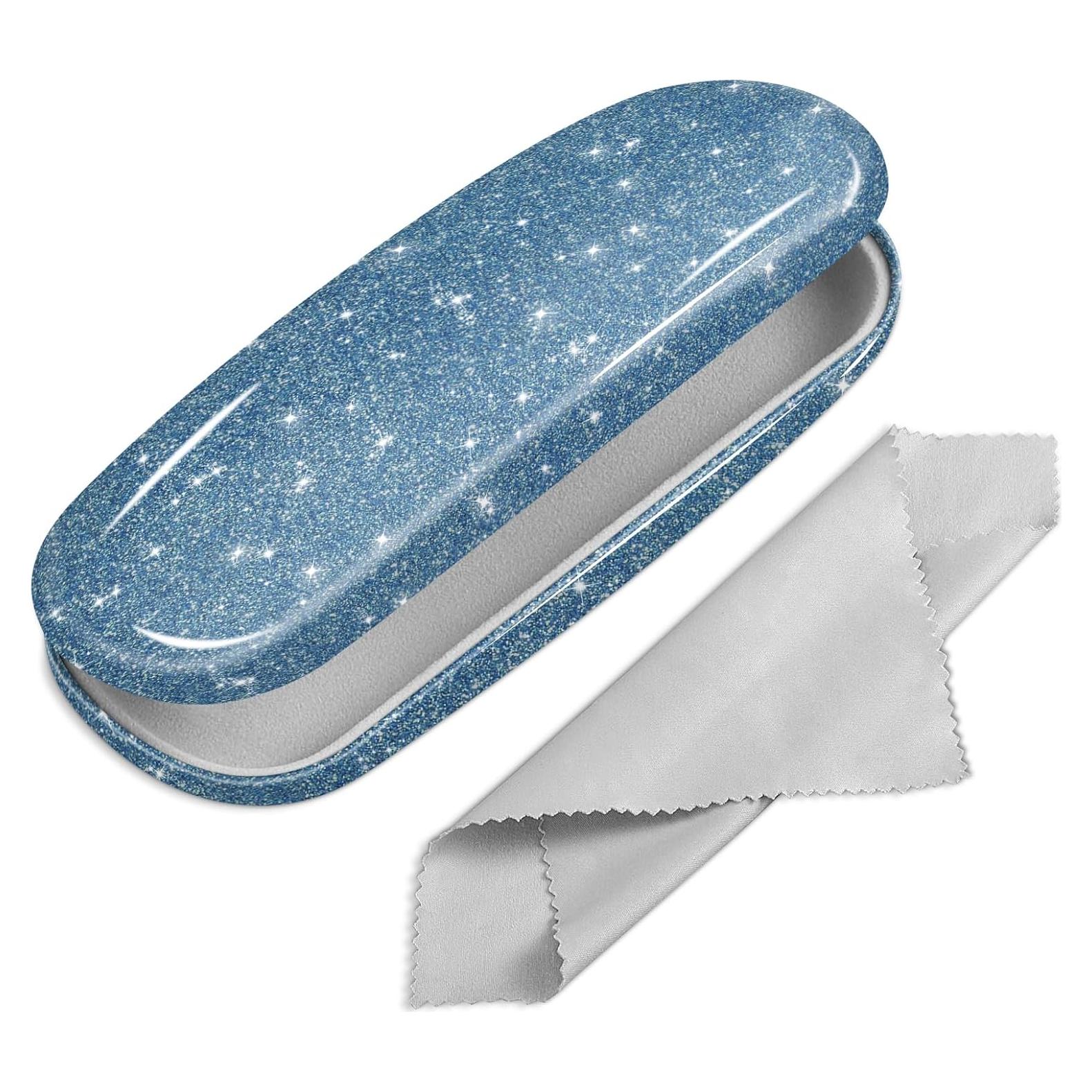 Funda Dura para Gafas Fintie con Paño de Limpieza Azul