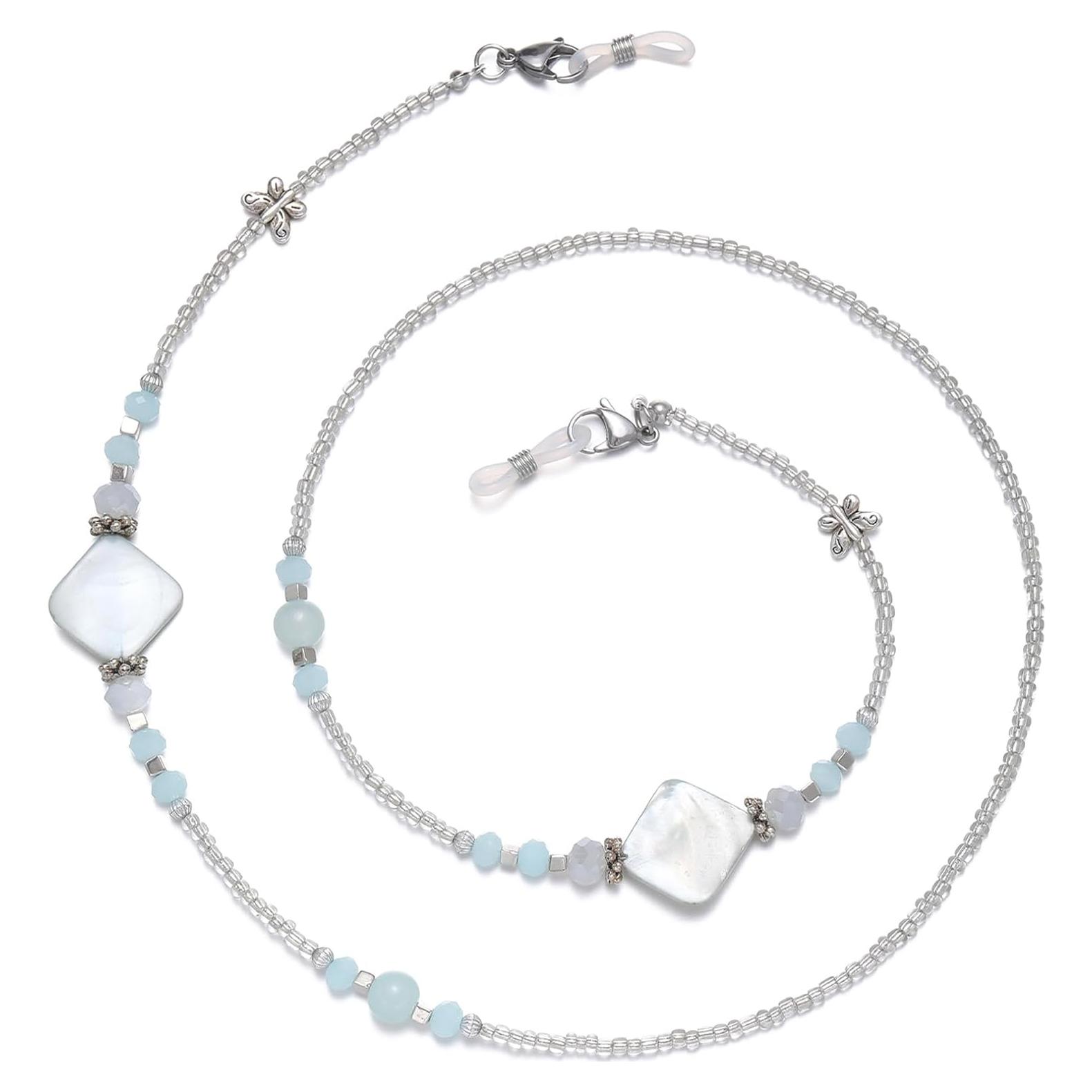 Cadena de Gafas Bead YN01 para Mujeres - Antideslizante Azul